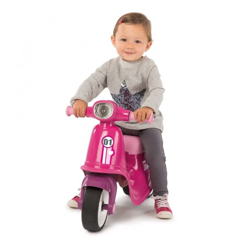 Smoby Pink Ride-On Scooter with Silent Wheels - Perfect for Little Riders! - Image 4