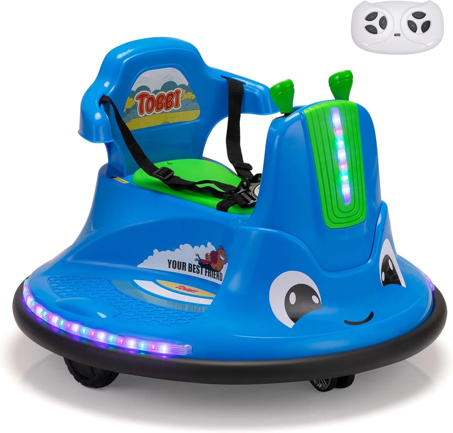 12V Kids Electric Ride-On Snail Baby Bumper Car with Remote Control - Image 10