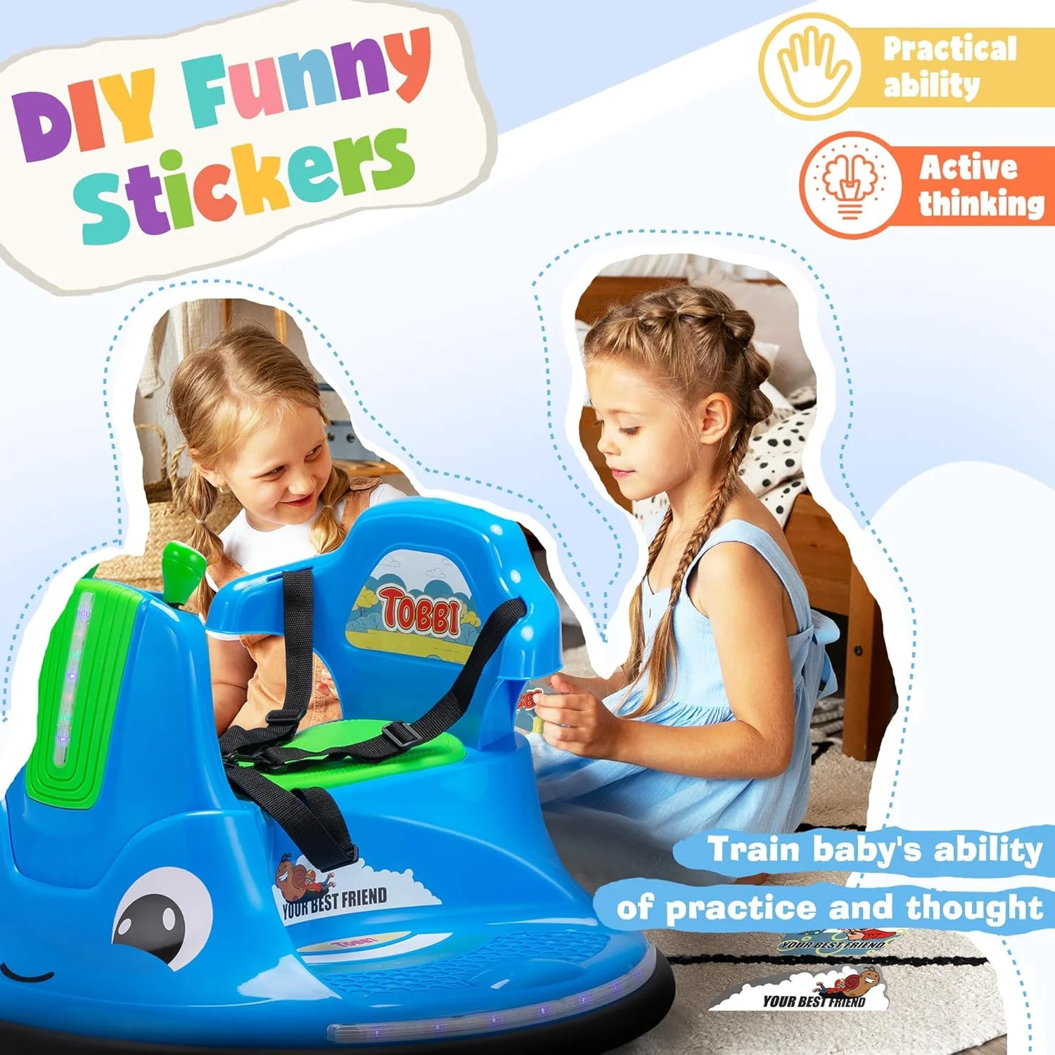 12V Electric Kids Ride-On Snail Baby Bumper Car with Remote Control - Image 4