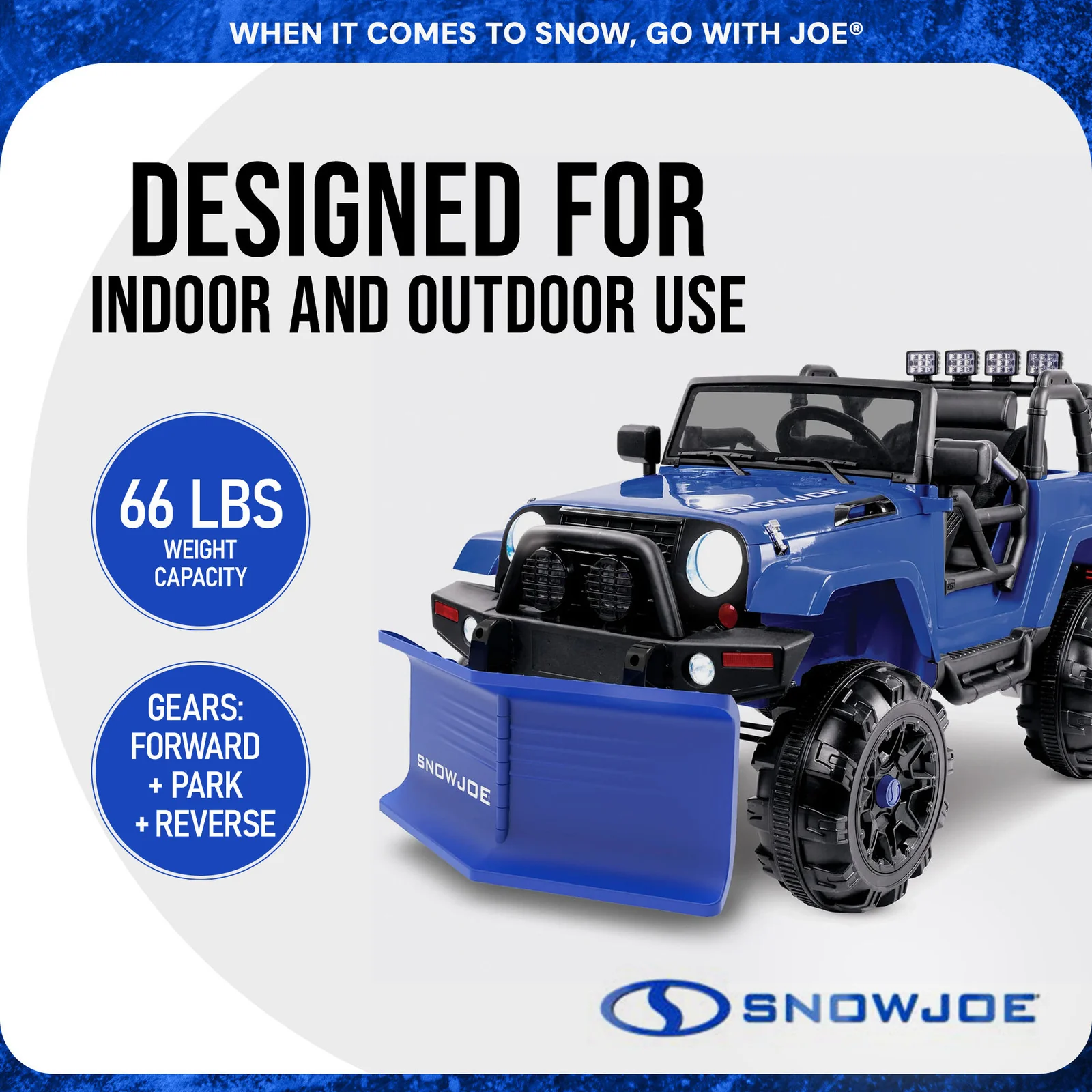 Snow Joe 24-Volt Ride-On Car with Snow Plow and Scoop, Parental Remote Control, Blue - Image 4