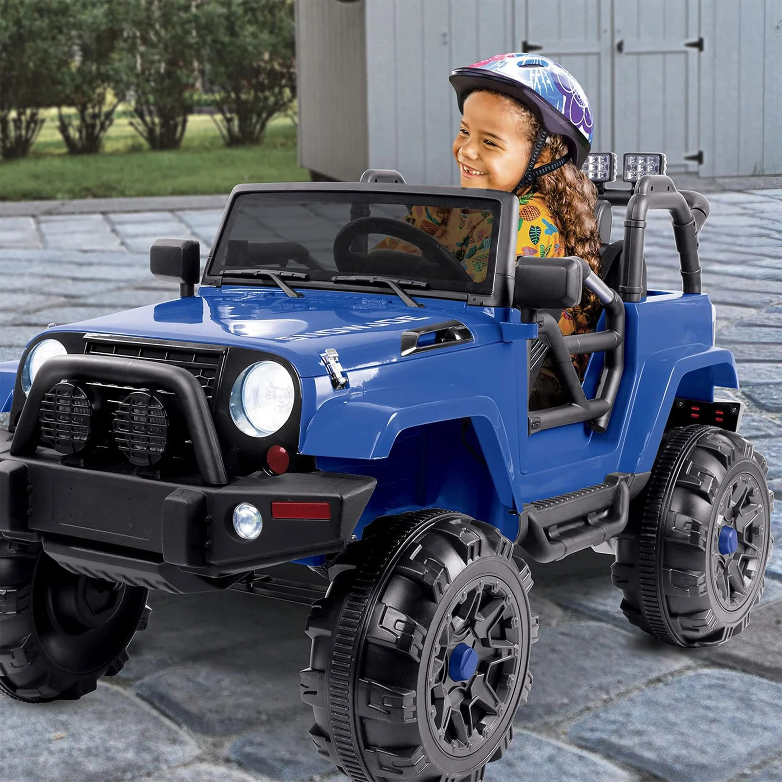 Snow Joe 24-Volt Ride-On Car with Snow Plow and Scoop, Parental Remote Control, Blue - Image 8