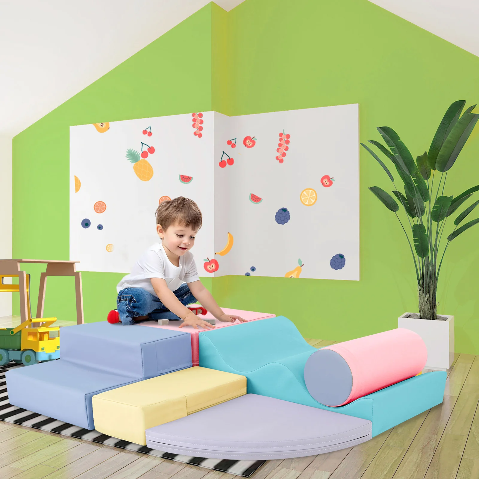 Soft Climb and Crawl Foam Playset 6-in-1 Soft Play Equipment for Active Play - Image 4