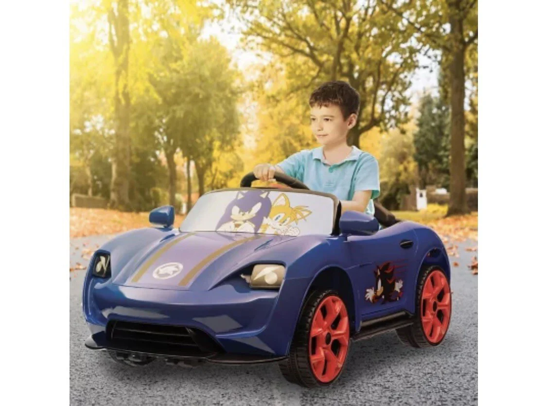 Licensed Sonic 12V Battery-Powered Convertible Ride-On for Kids - Image 6