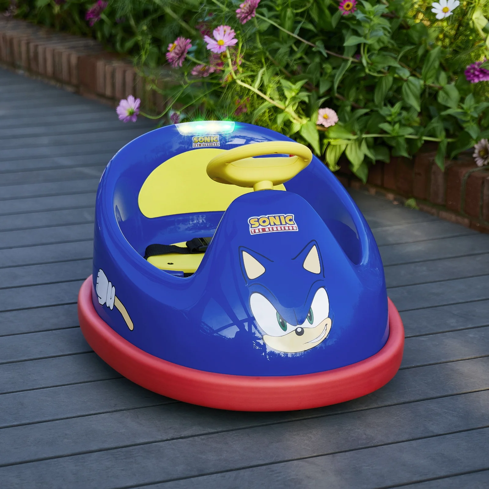 6V Battery-Powered Sonic Hedgehog Bumper Car for Kids Ages 2 and Up - Image 10