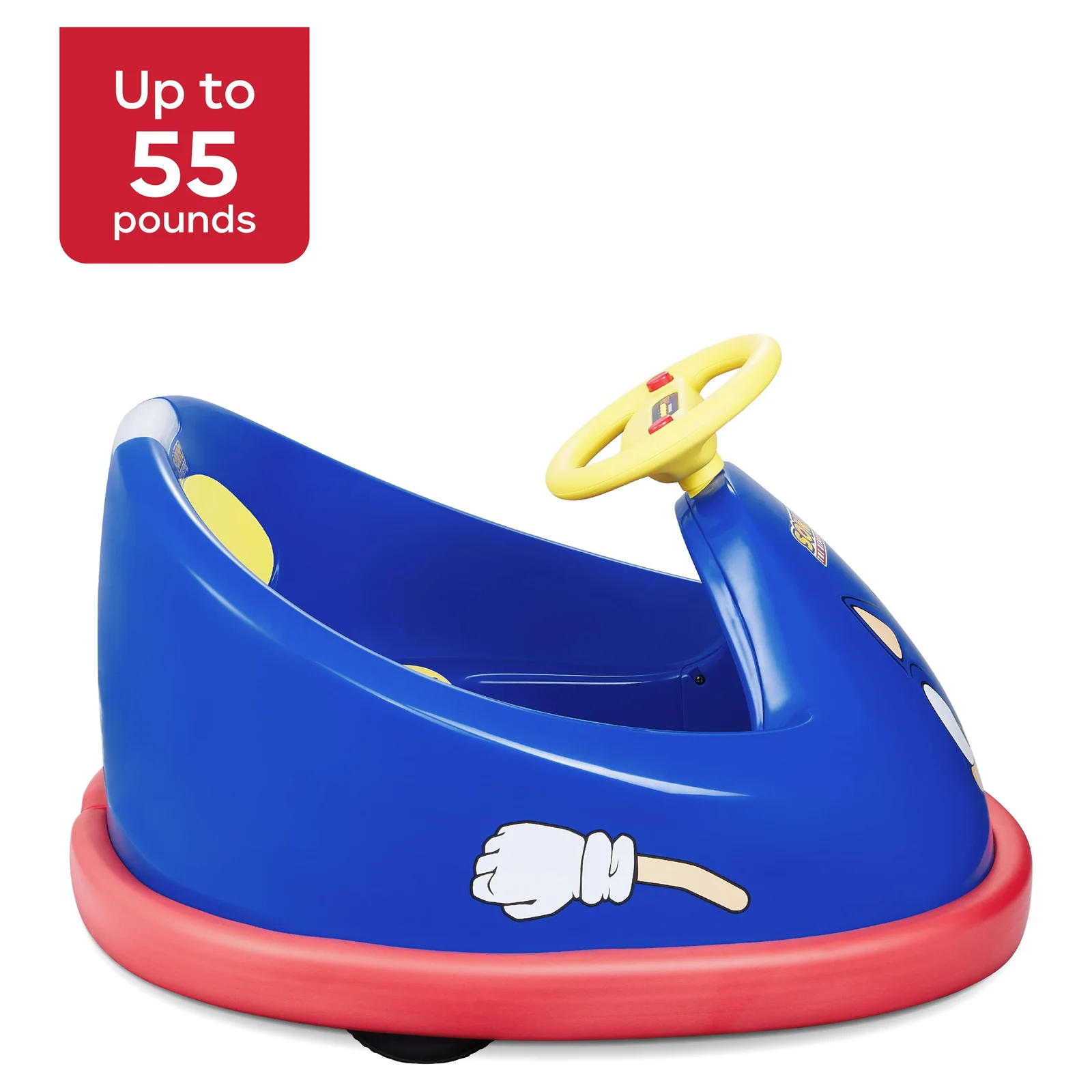 6V Battery-Powered Sonic Hedgehog Bumper Car for Kids Ages 2 and Up - Image 8