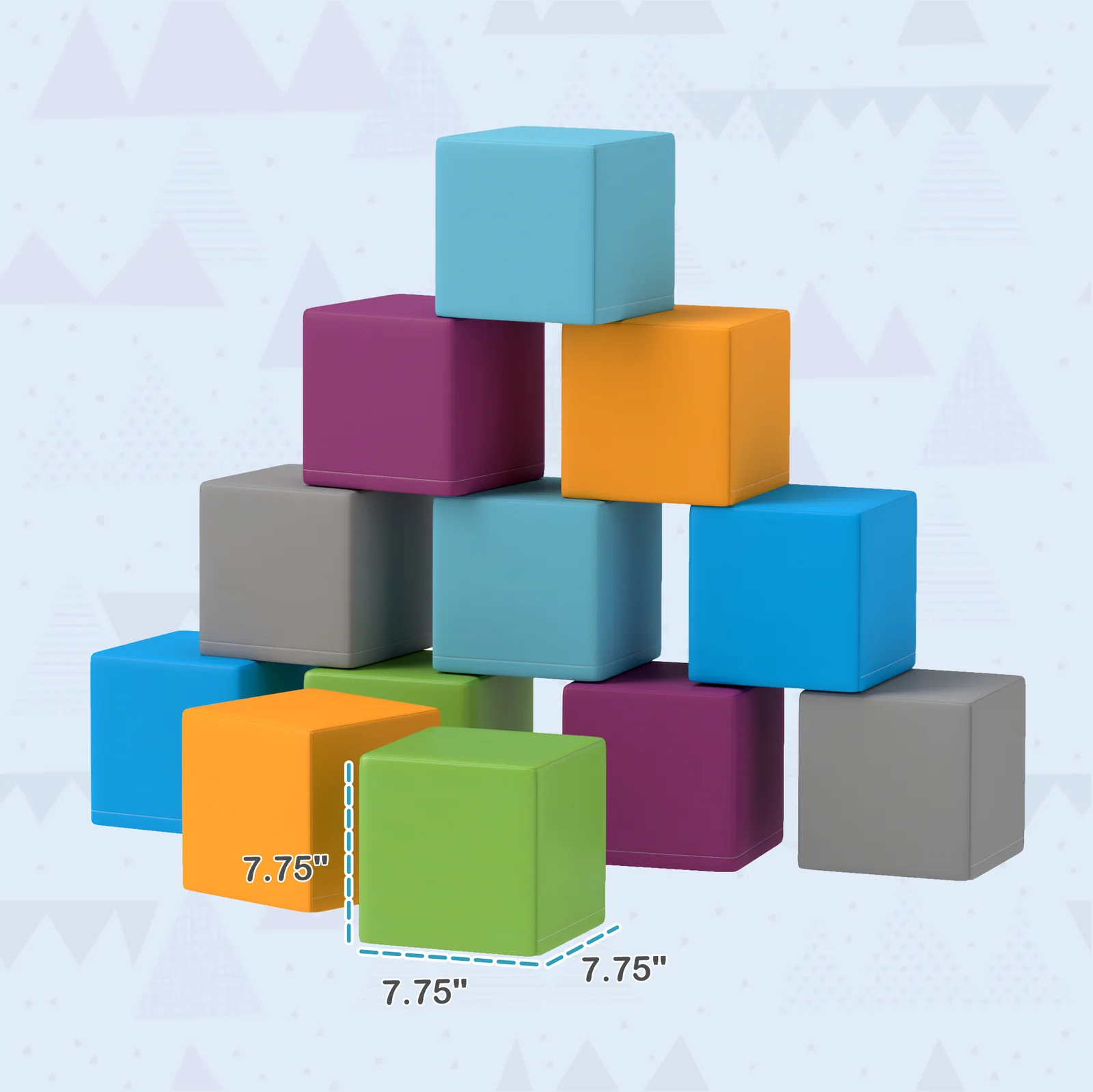 12-Piece Soft Foam Building and Stacking Blocks Toy Set - Image 5