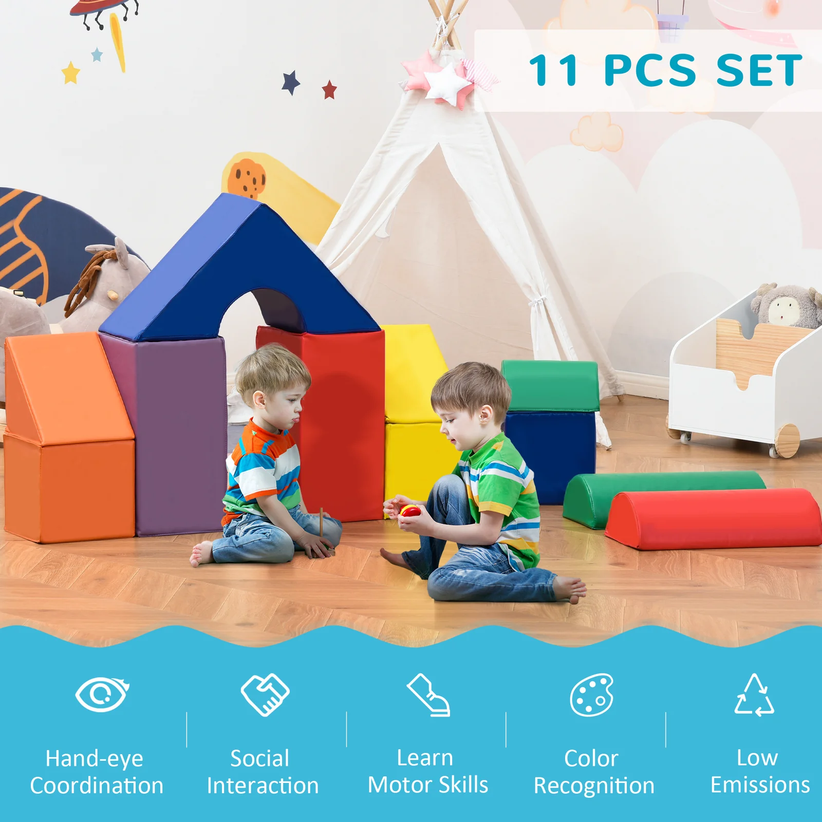 Soft Foam Climbing Blocks Play Set for Toddlers – 11 Pieces - Image 9