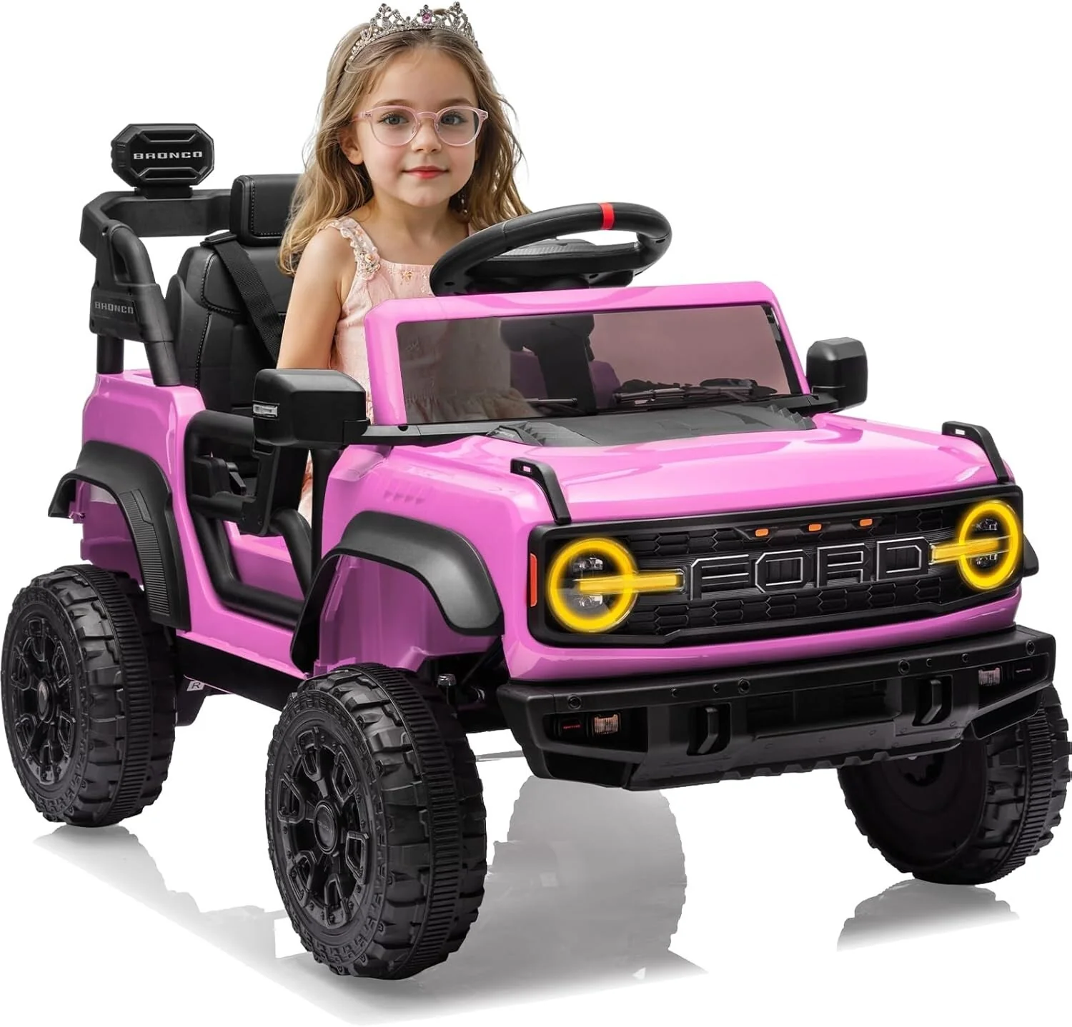 12V Electric Ford Bronco Ride-On Car with Remote Control and Safety Seat Belt for Ages 3-8 - Image 10