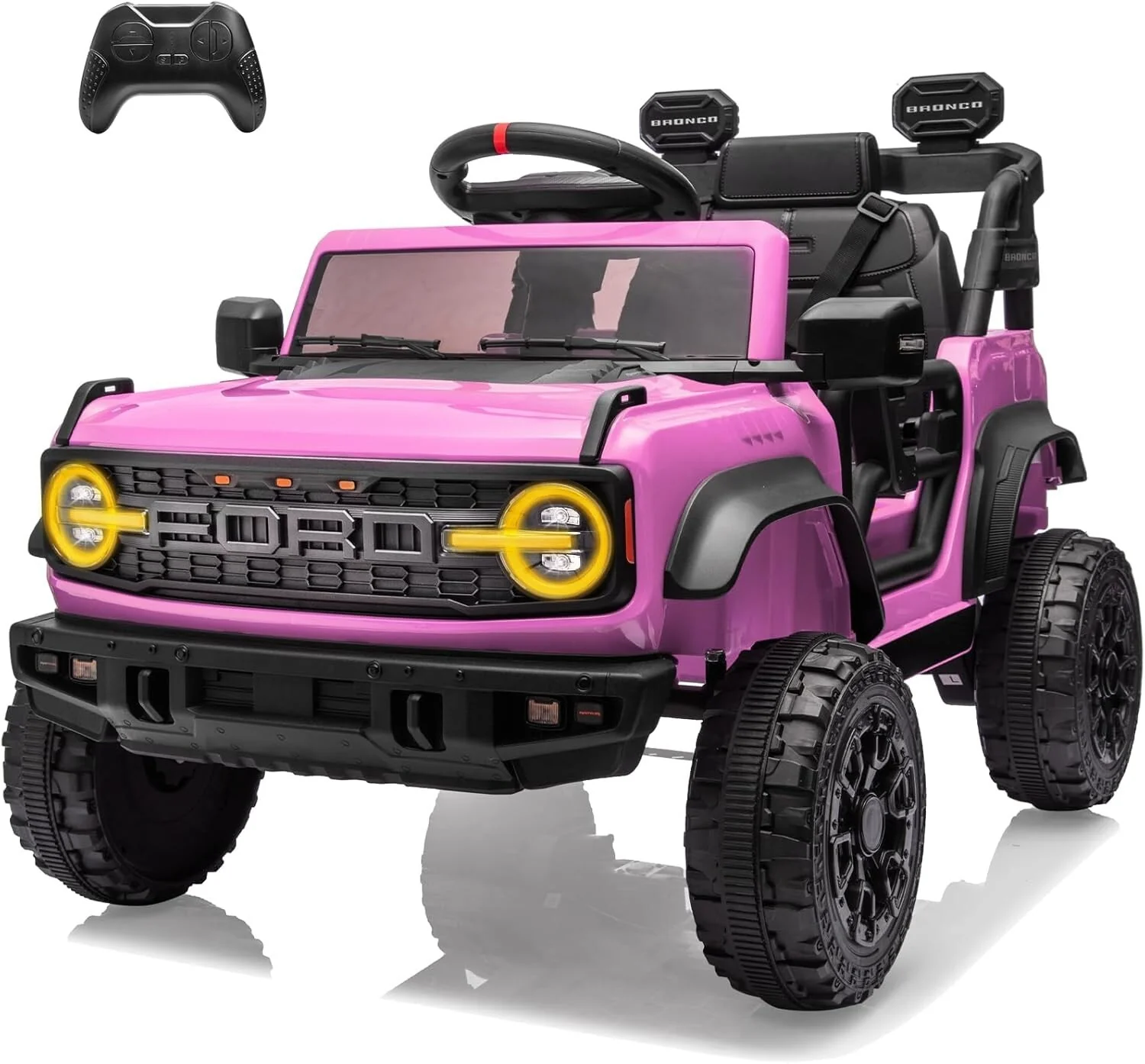 12V Electric Ford Bronco Ride-On Car with Remote Control and Safety Seat Belt for Ages 3-8 - Image 3