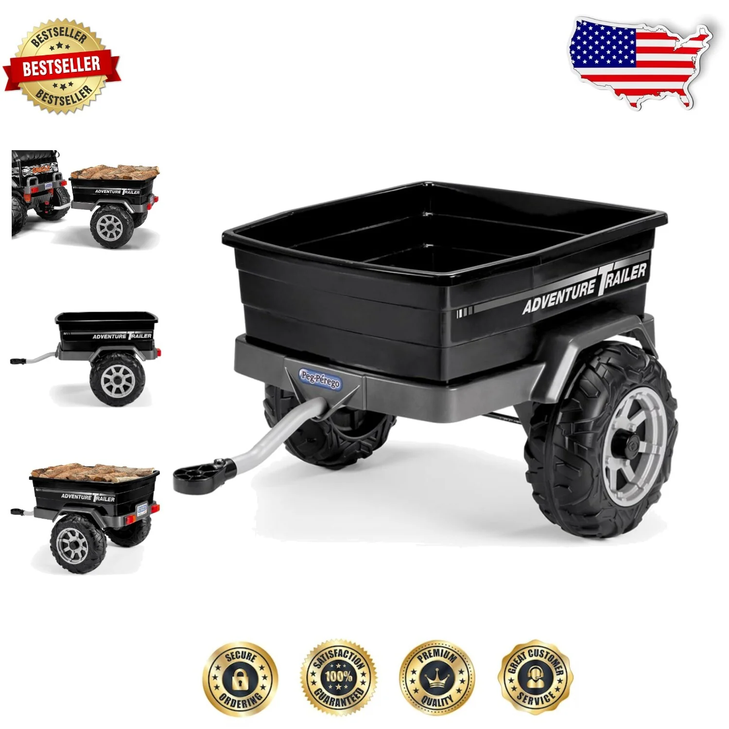 Spacious Adventure Ride-On Trailer with Secure 5-Point Harness for Kids - Image 7