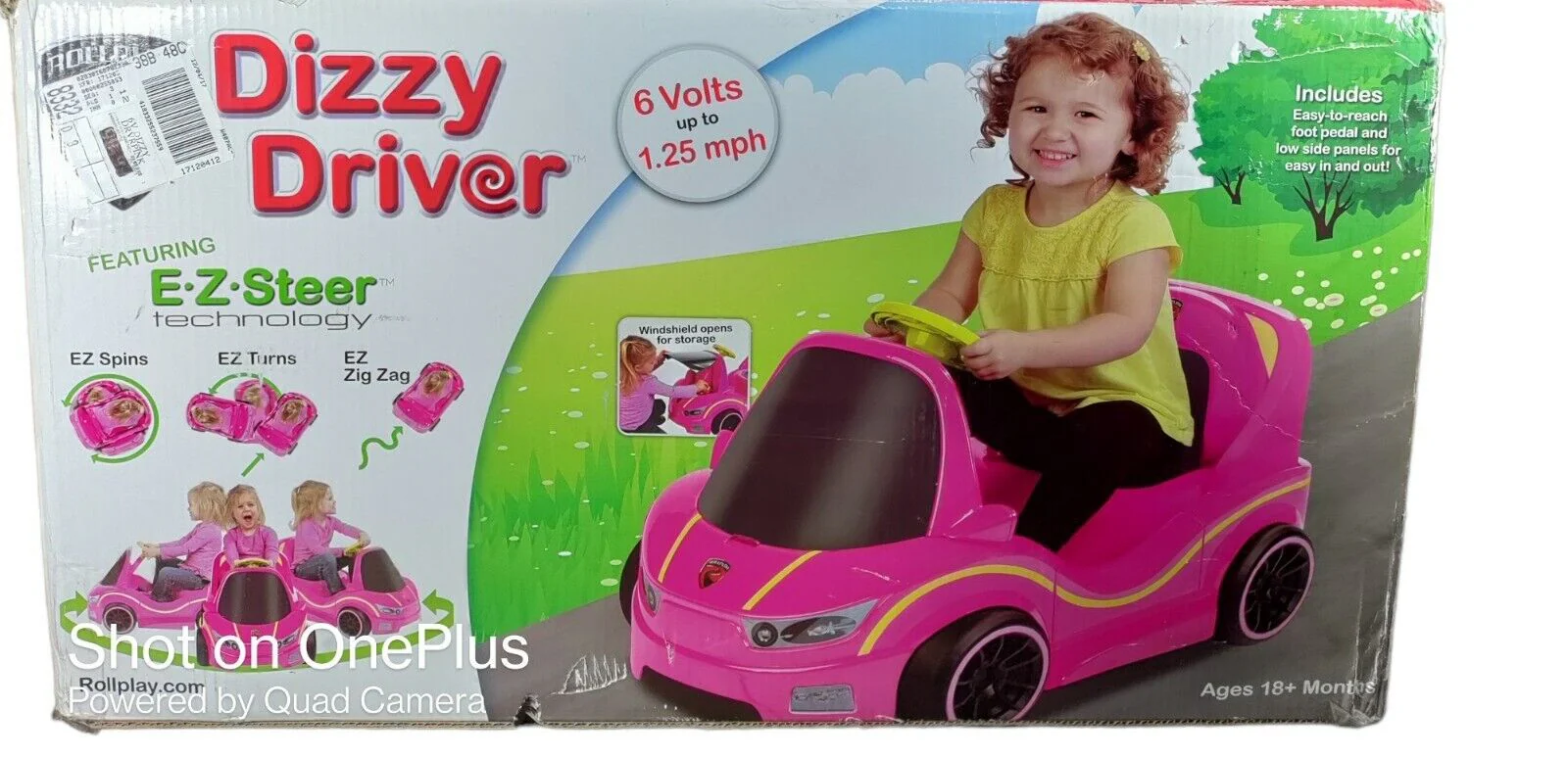 Sparkle and Drive: Dizzy Driver 6-Volt Ride-On Car with Storage in Pink for 18 Months+ - Image 9