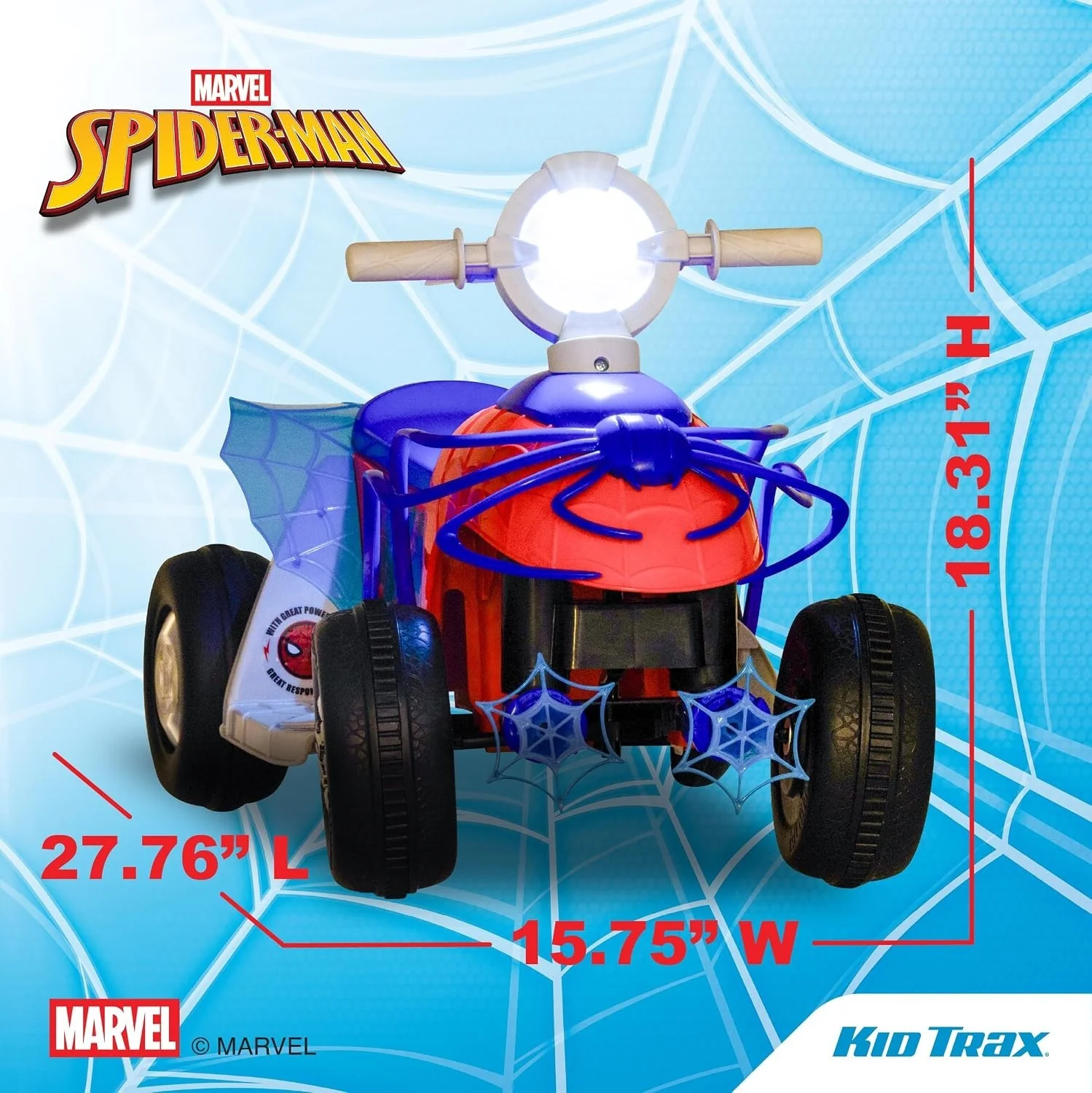 Spider-Man Toddler Electric Quad, 6V Power, 44 lbs Weight Limit - Image 4