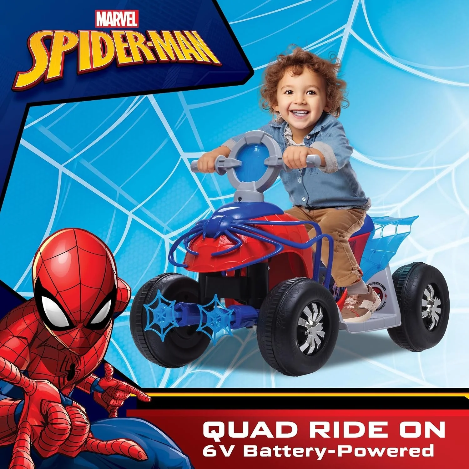 Spider-Man Toddler Electric Quad, 6V Power, 44 lbs Weight Limit - Image 5