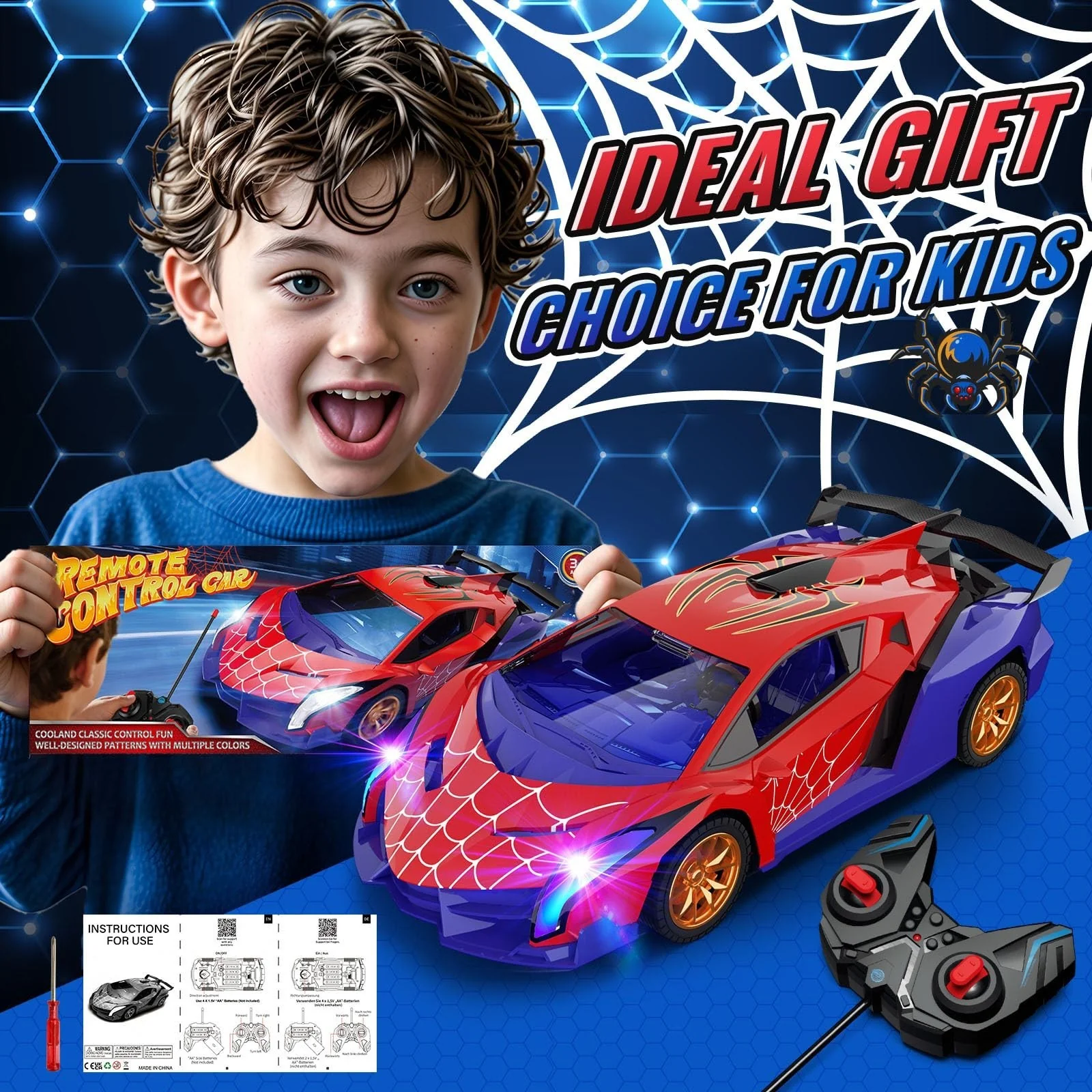 Multicolor Flashing Light Spider Drift RC Car - Image 7