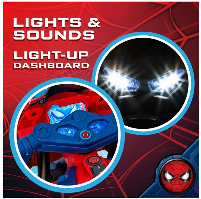6V Spider-Man Ride-On Motorcycle Toy for Kids Ages 3+ with Rechargeable Battery - Image 5