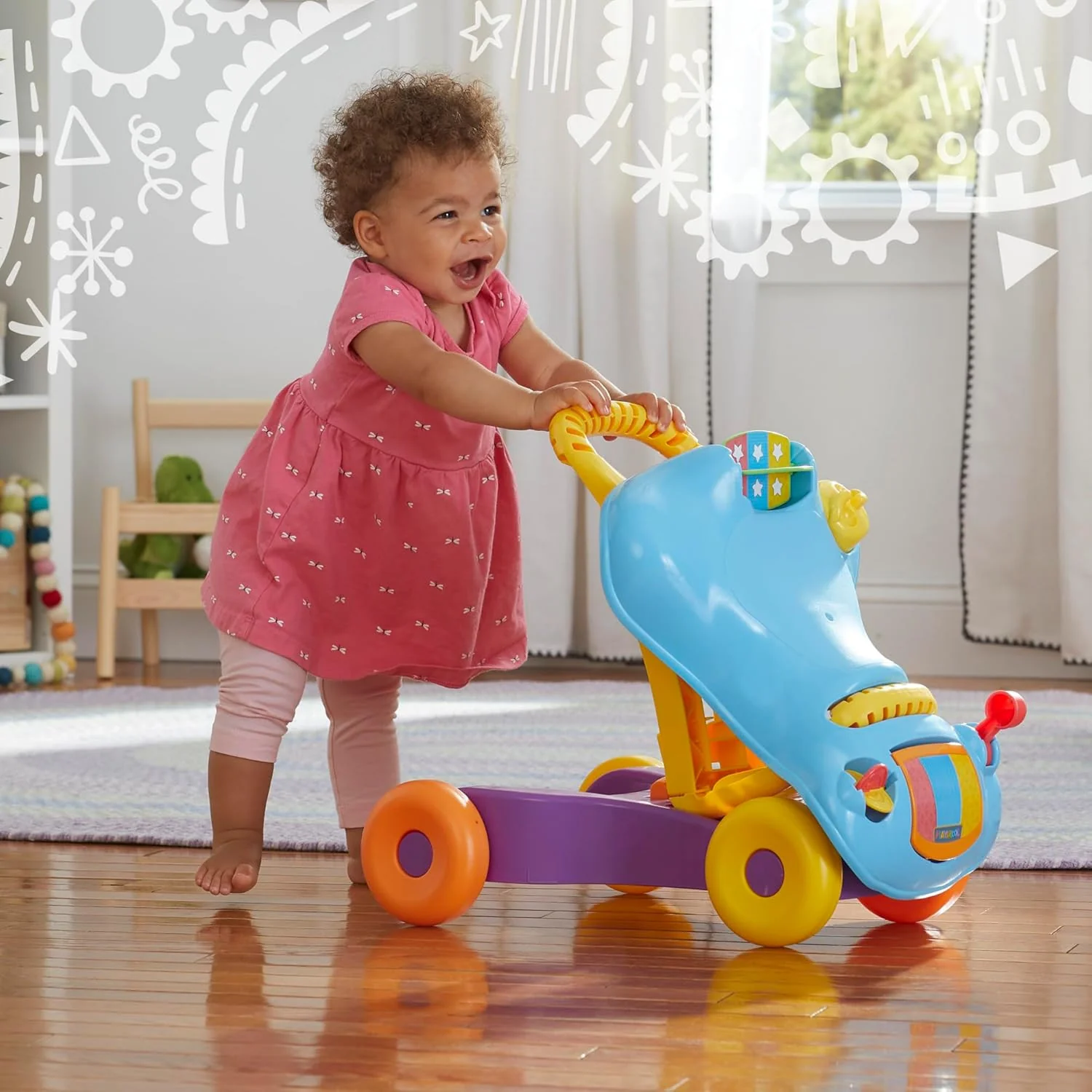 2-in-1 Toddler Ride-On and Walker Toy for Active Learning and Mobility - Image 10