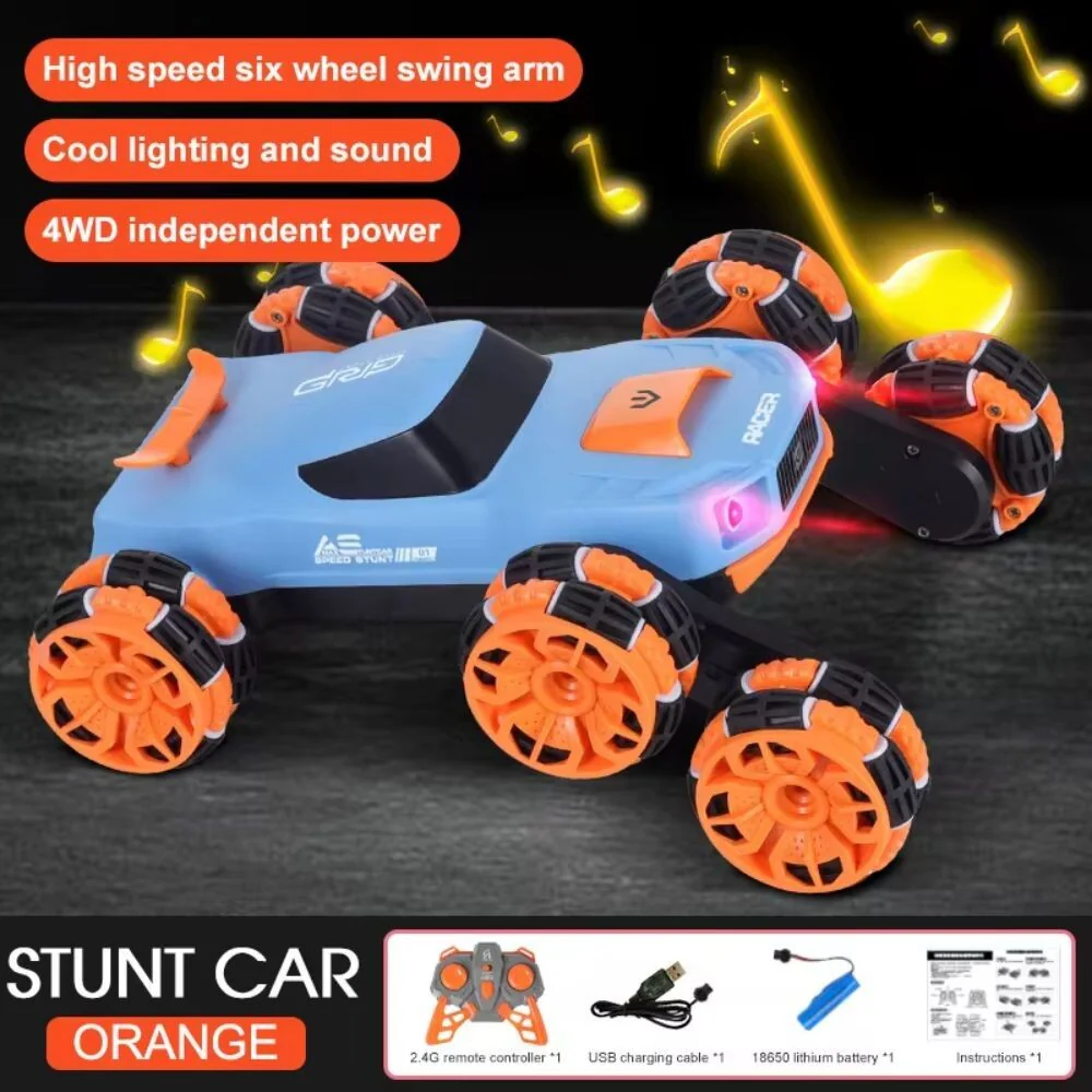 Rechargeable Stunt Racing Car with 6 Wheels and 360-Degree Twist Spin - Image 3
