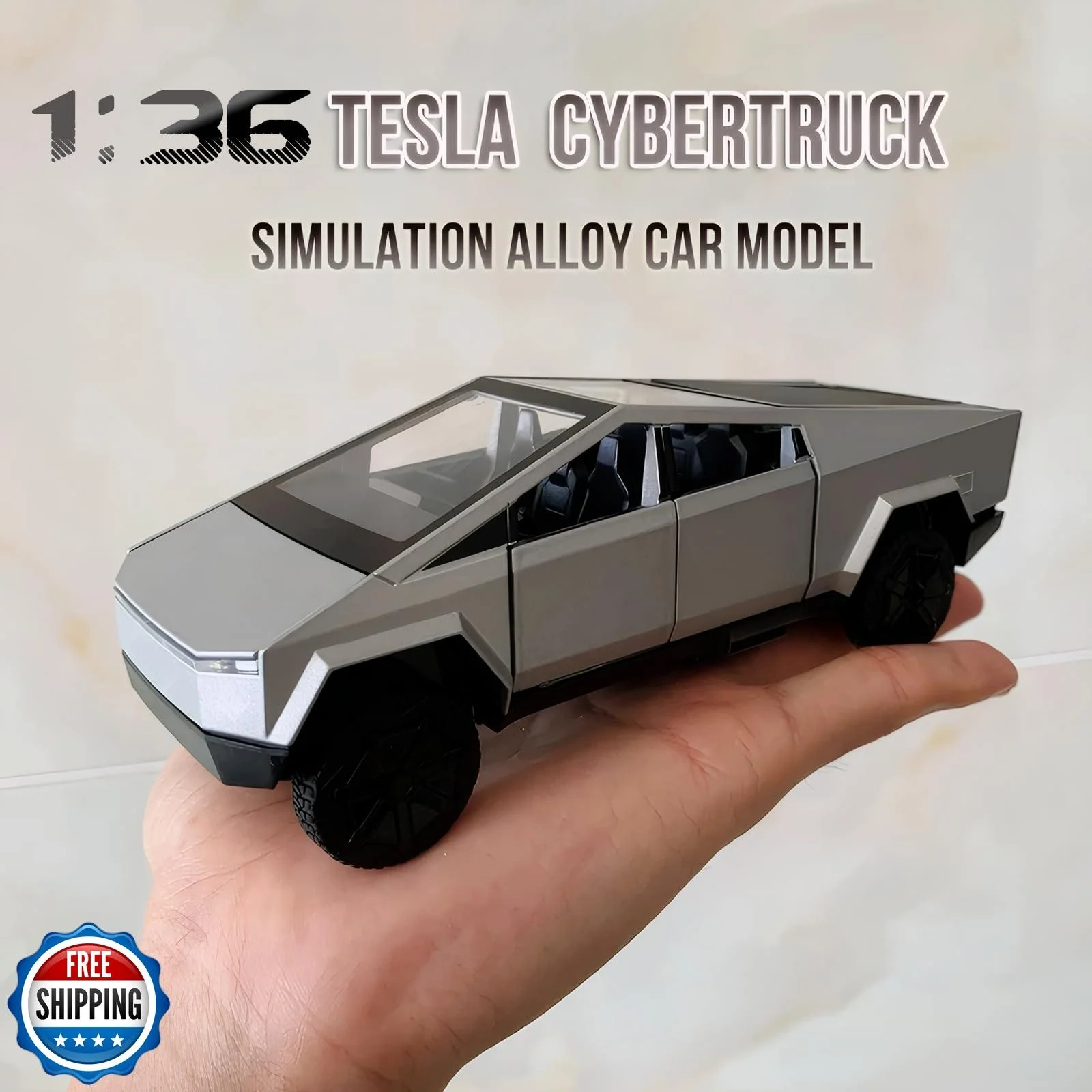 1/36 Scale Pickup Truck Toy Car with Lights for Boys and Girls - Image 3