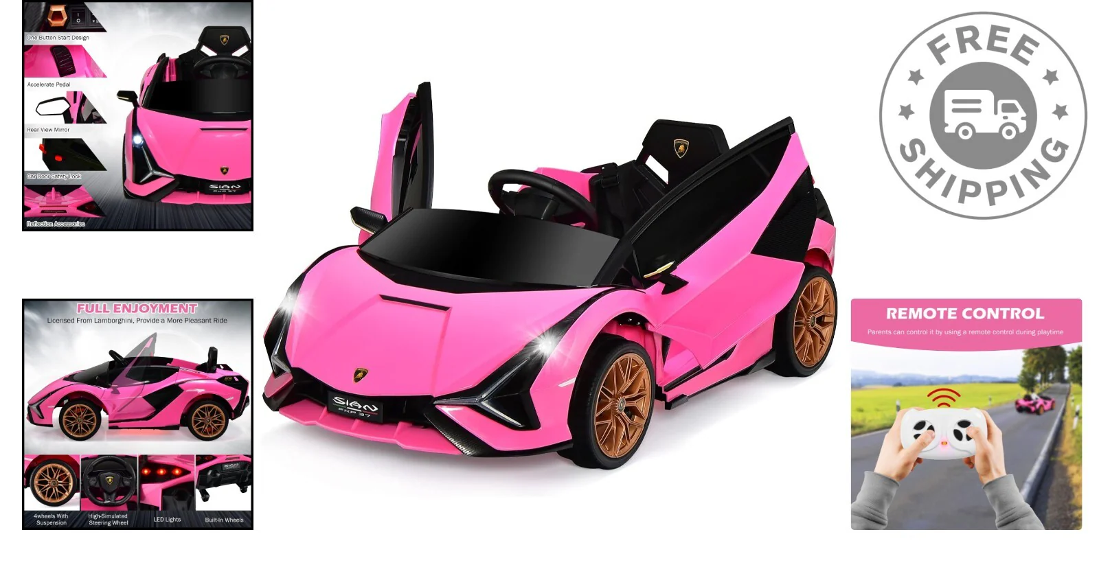 12V Kids Ride-On Car with Parent Remote Control and Spring Suspension - Image 2