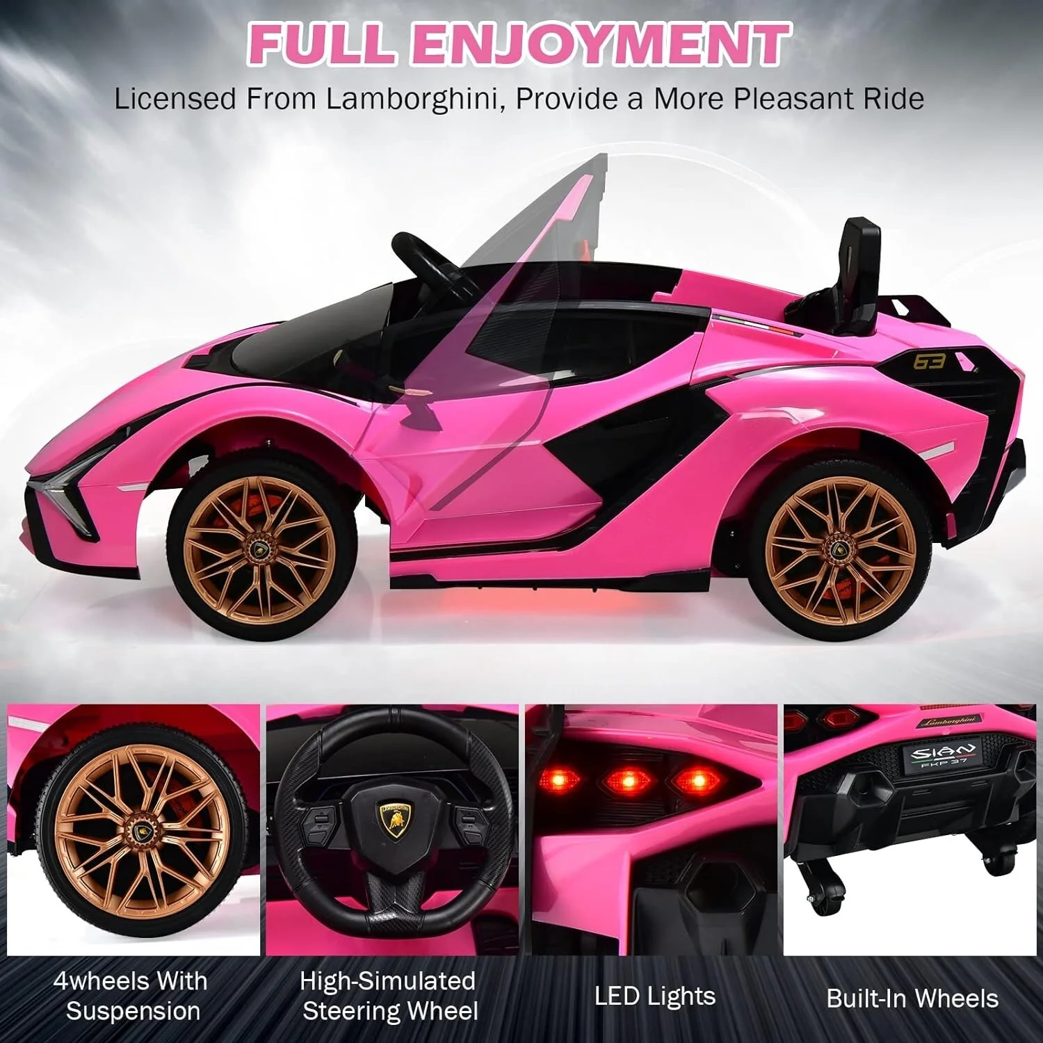 12V Kids Ride-On Car with Parent Remote Control and Spring Suspension - Image 6