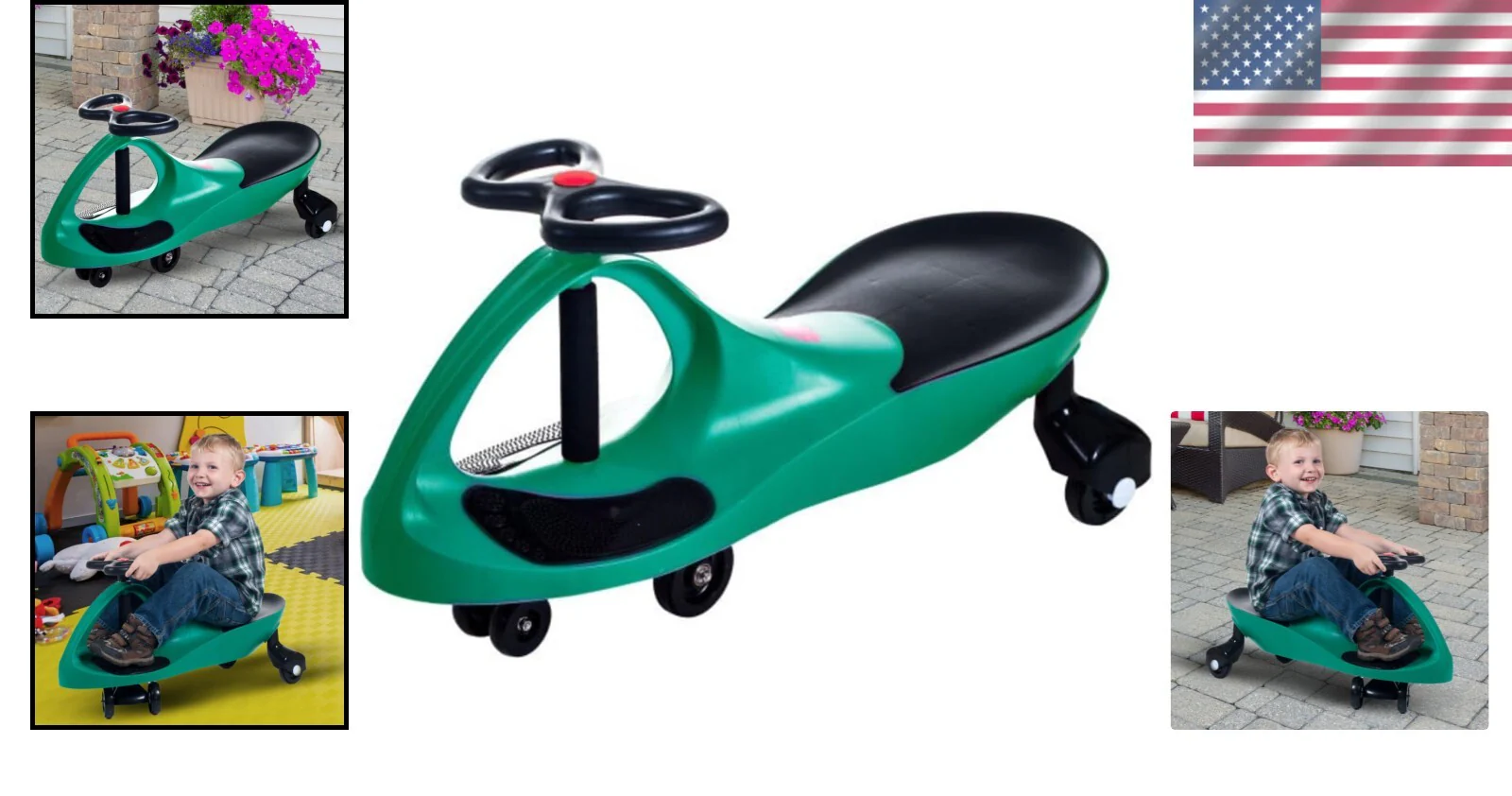 Green Wiggle Ride-On Car for Kids to Develop Motor Skills and Balance - Image 2