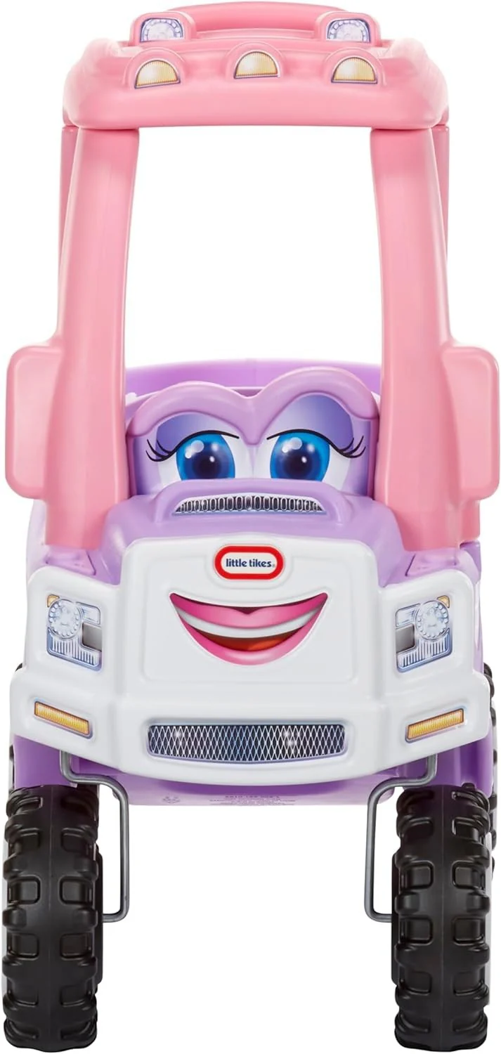 Stylish Princess Cozy Ride-On Truck with Working Horn and Drop-Down Tailgate - Image 4