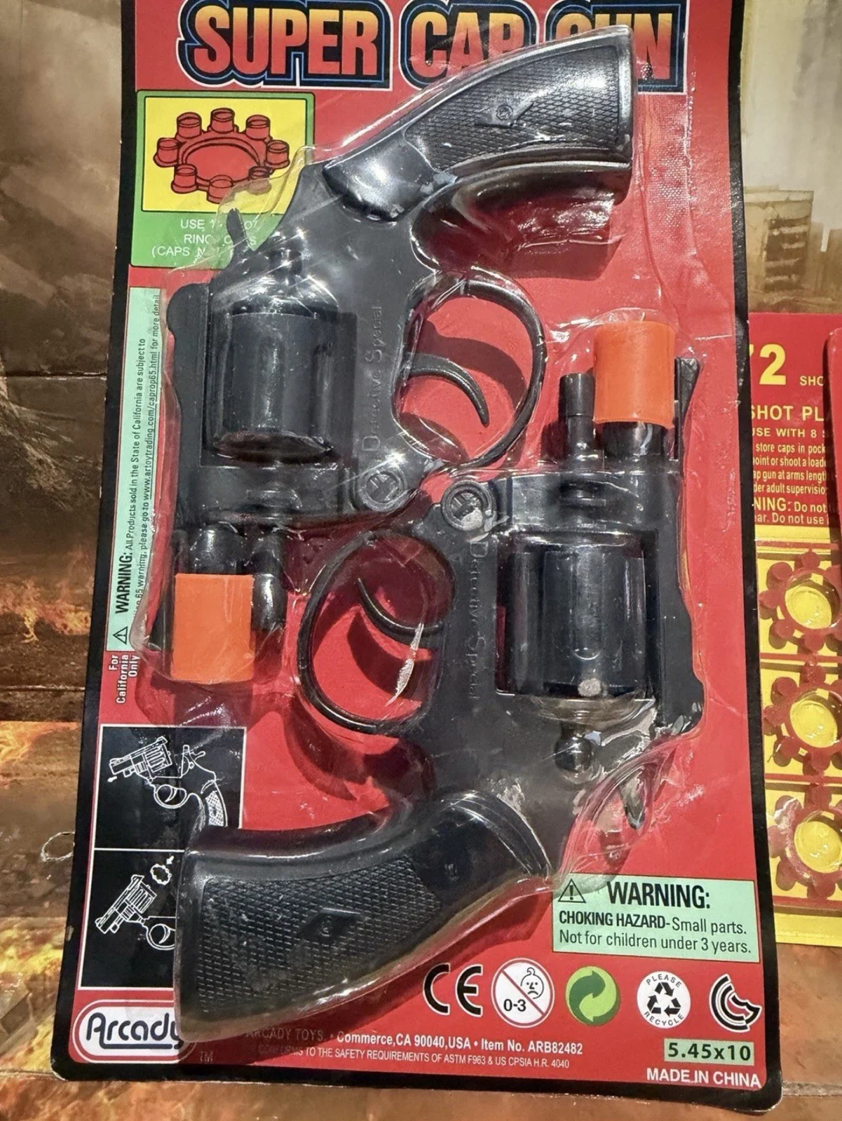 Detective Revolver Toy Gun Set - 2 Pack with 8 Shot Ring Caps 💥