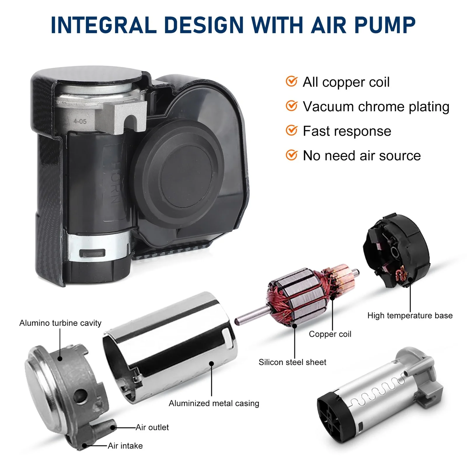 150dB Loud 12V Air Horn for Car Motorcycle Truck Boat Pickup Train - Image 5