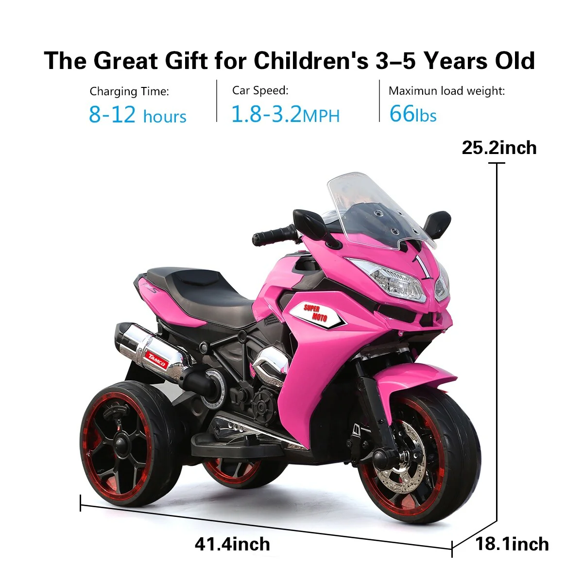 12V Kids Electric Ride-On Motorcycle Battery-Powered Bike for Girls - Image 6