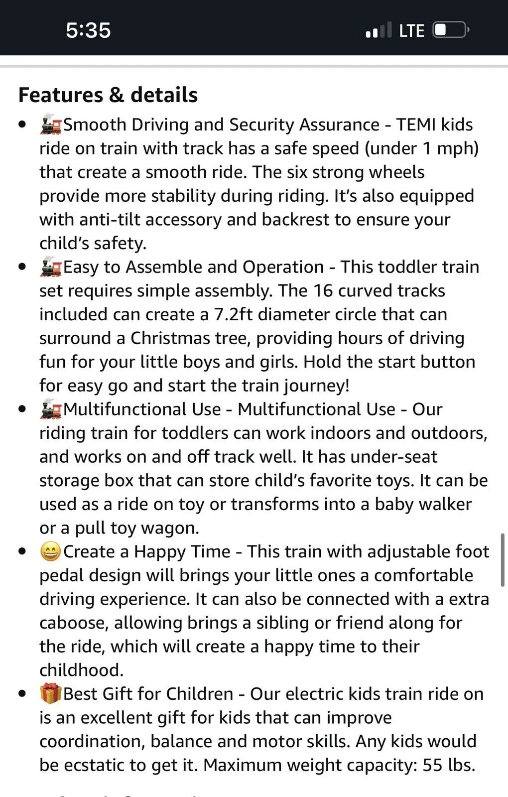 TEMI Ride On Train Set: All-in-One Track and Train Experience - Image 8