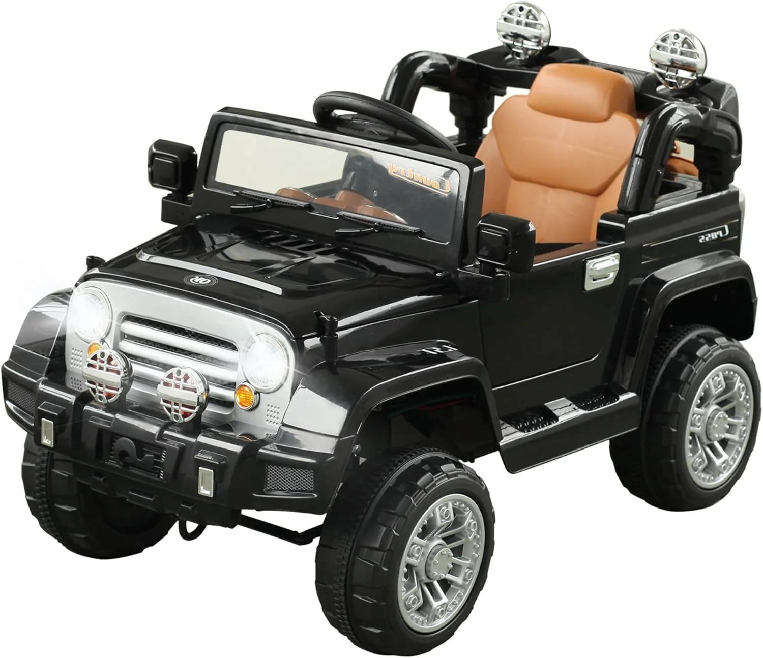 12V Kids Ride-On Truck with Remote Control and MP3 Connectivity in Black - Image 3