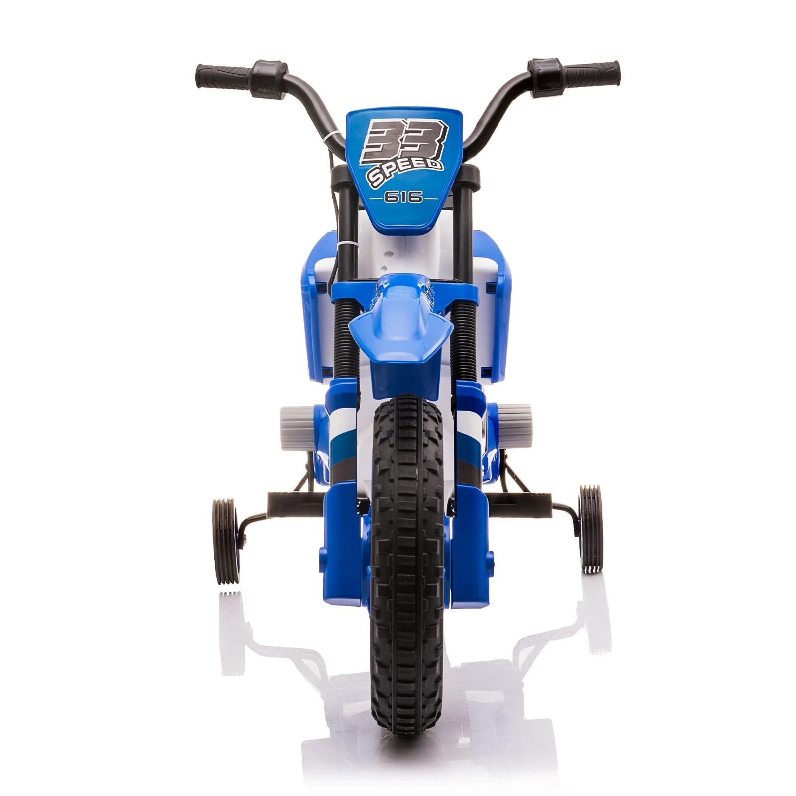 Electric 12V Blue Kids Ride-On Motorcycle with Training Wheels - Image 2