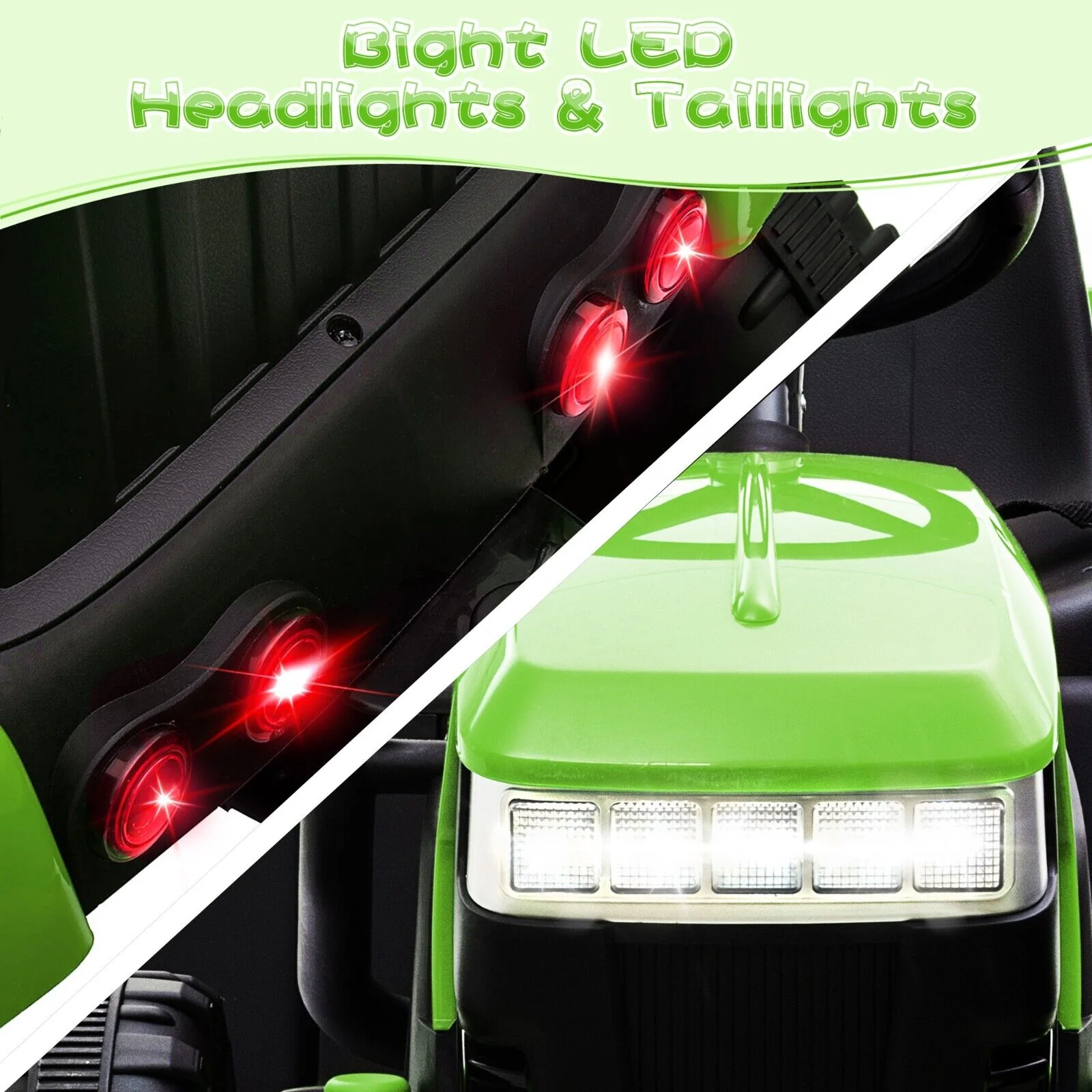TOBBI 12V Battery-Powered Tractor Ride-On with Trailer for Kids - Electric Vehicle Fun! - Image 12