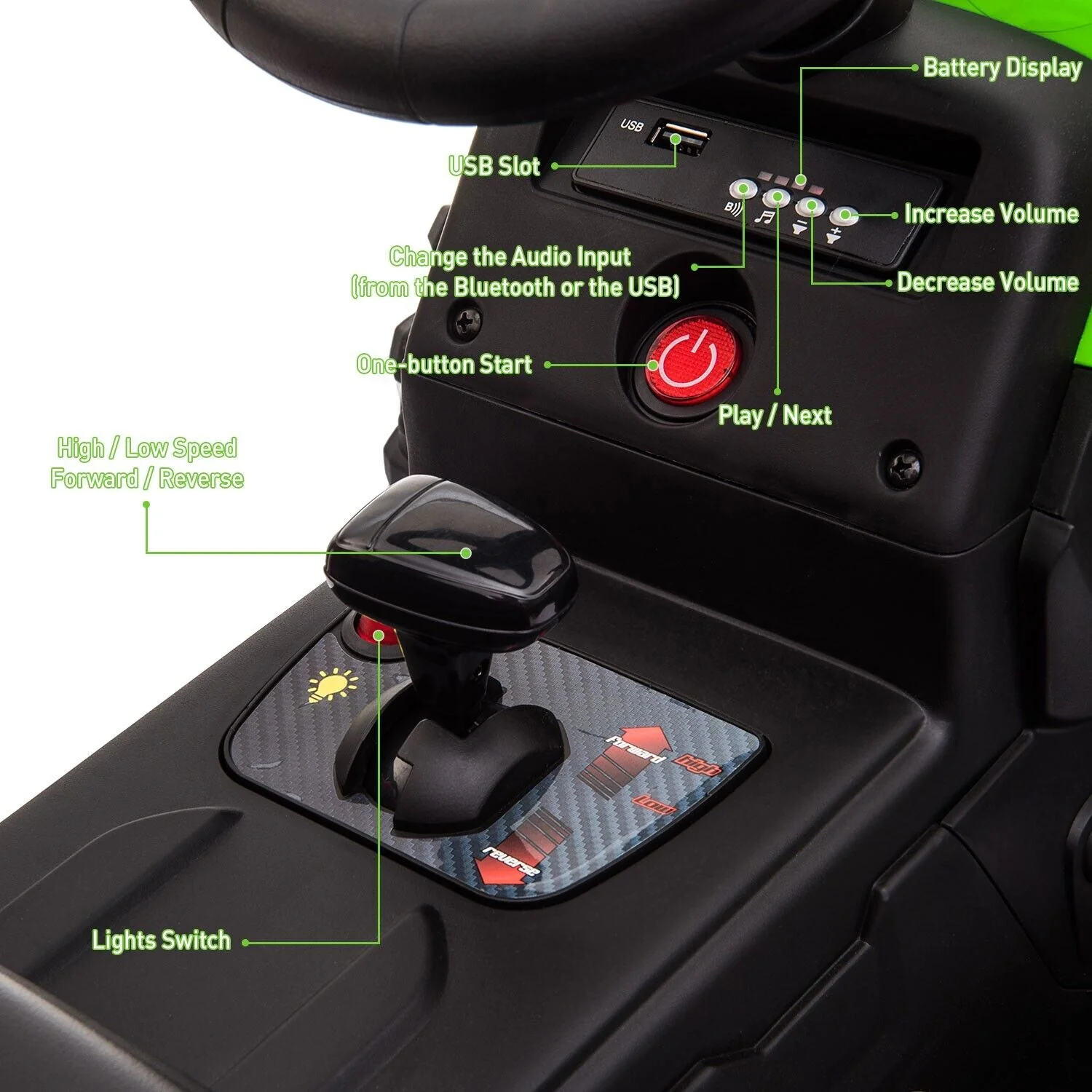 TOBBI 12V Battery-Powered Tractor Ride-On with Trailer for Kids - Electric Vehicle Fun! - Image 6