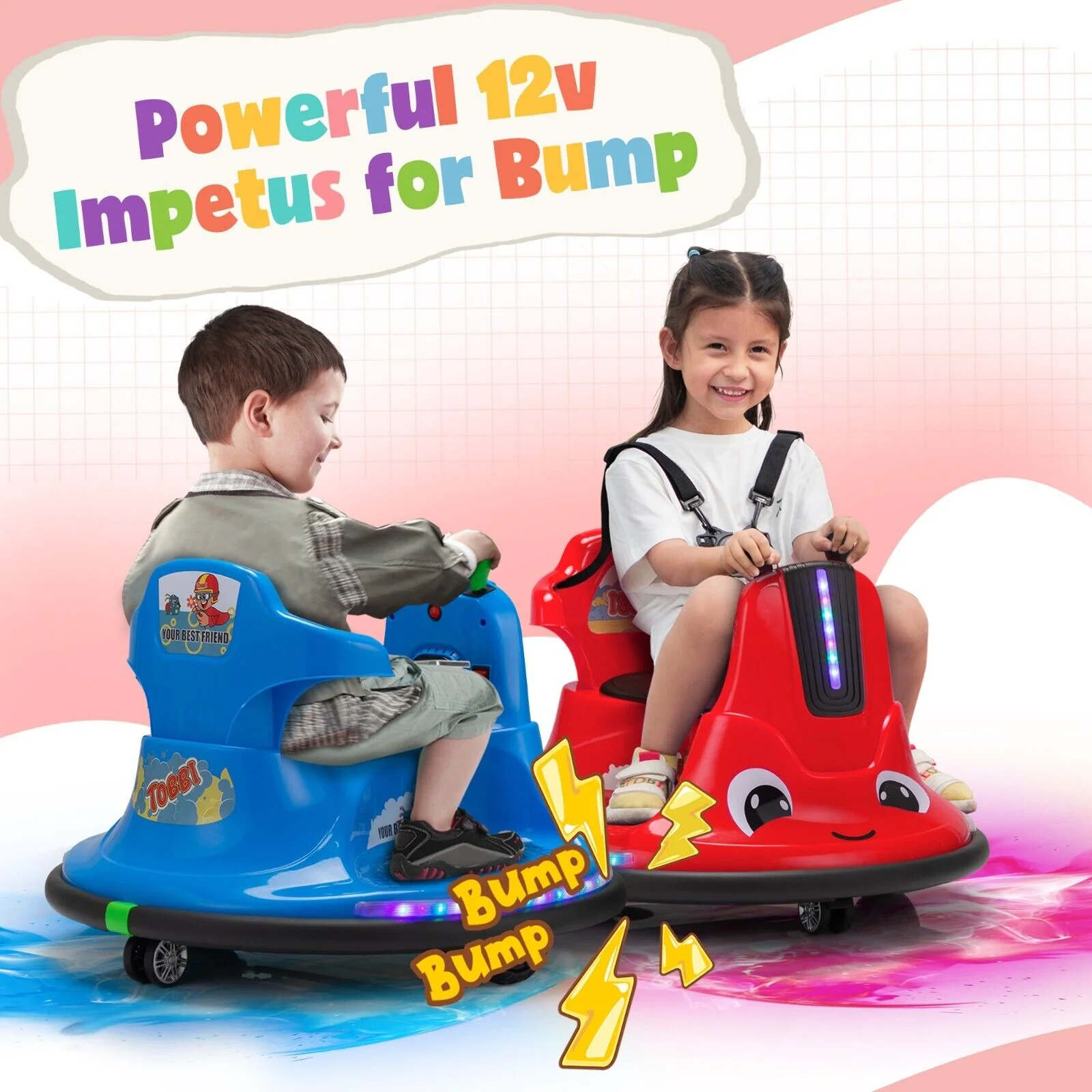 TOBBI 12V Electric Bumper Snail Car for Toddlers with Remote Control - Image 13