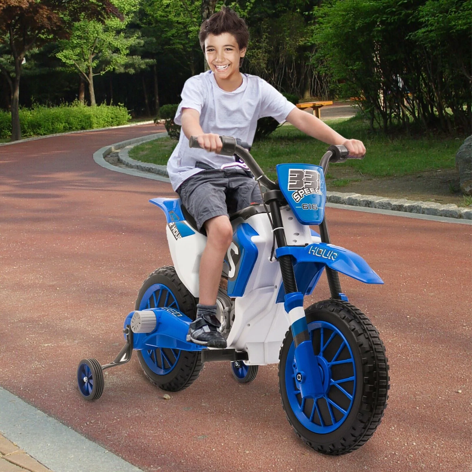 TOBBI 12V Electric Dirt Bike for Kids with Training Wheels - Realistic Motorbike Experience - Image 12