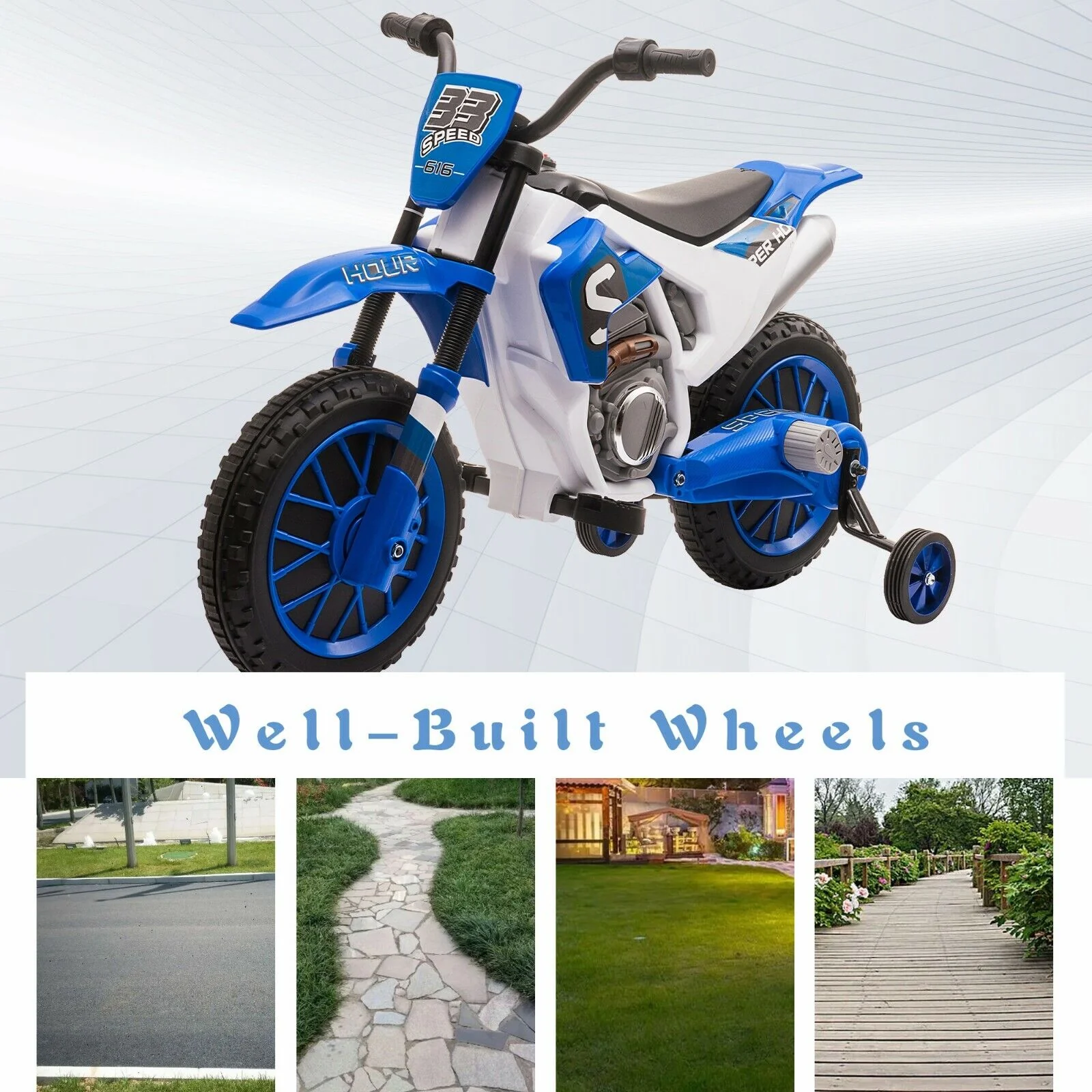 TOBBI 12V Electric Dirt Bike for Kids with Training Wheels - Realistic Motorbike Experience - Image 16