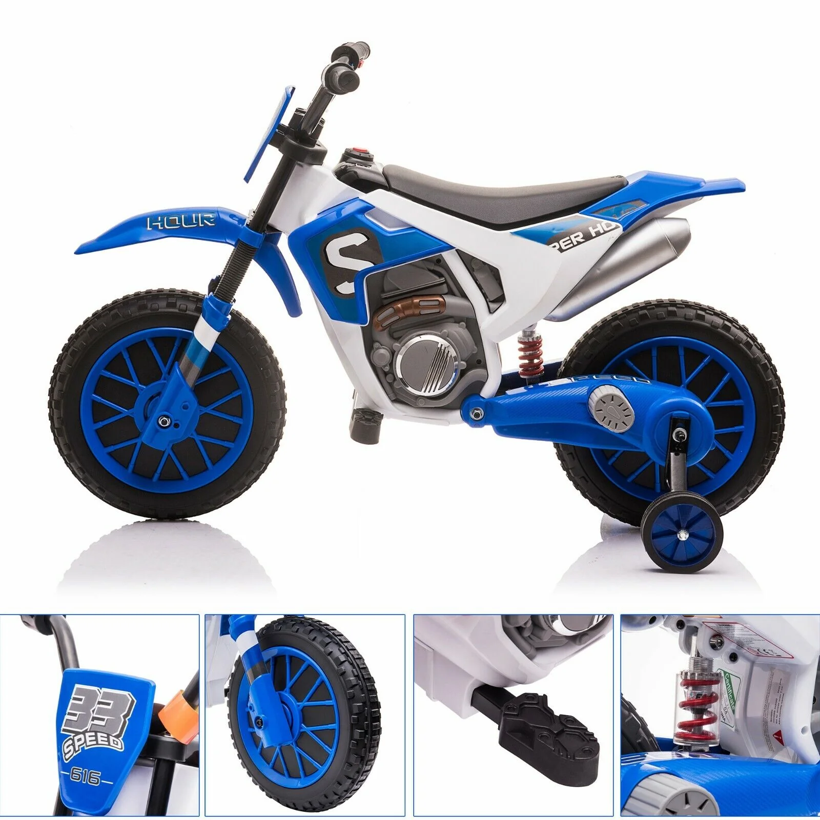 TOBBI 12V Electric Dirt Bike for Kids with Training Wheels - Realistic Motorbike Experience - Image 17