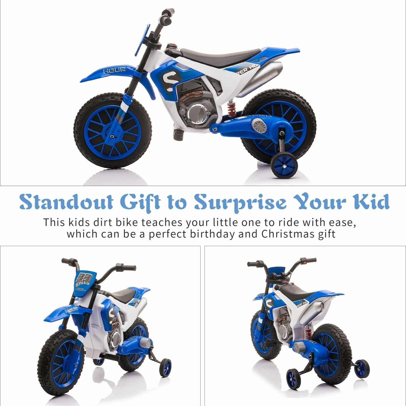 TOBBI 12V Electric Dirt Bike for Kids with Training Wheels - Realistic Motorbike Experience - Image 18