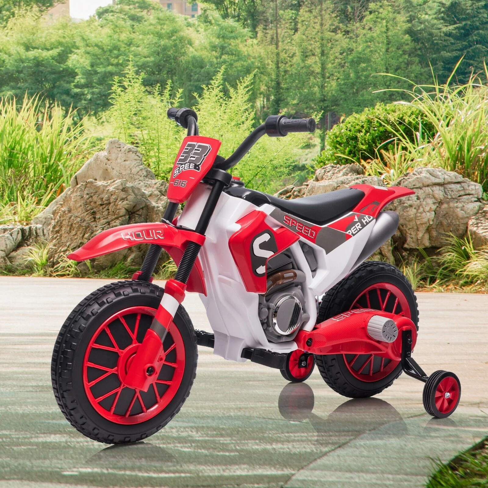 TOBBI 12V Electric Dirt Bike for Kids with Training Wheels - Realistic Motorbike Experience - Image 25