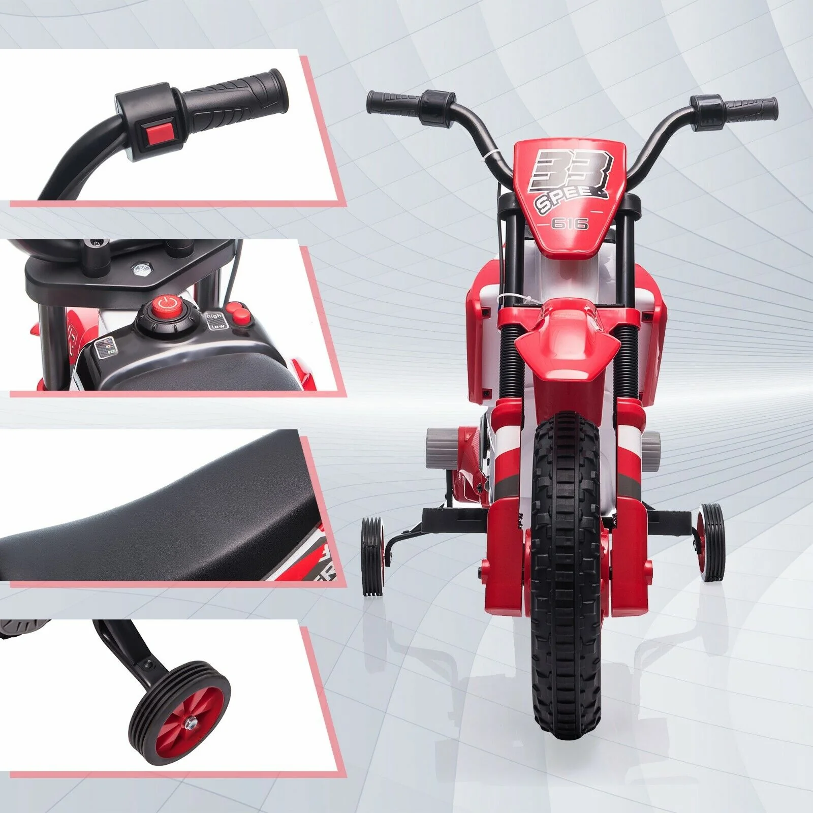 TOBBI 12V Electric Dirt Bike for Kids with Training Wheels - Realistic Motorbike Experience - Image 26