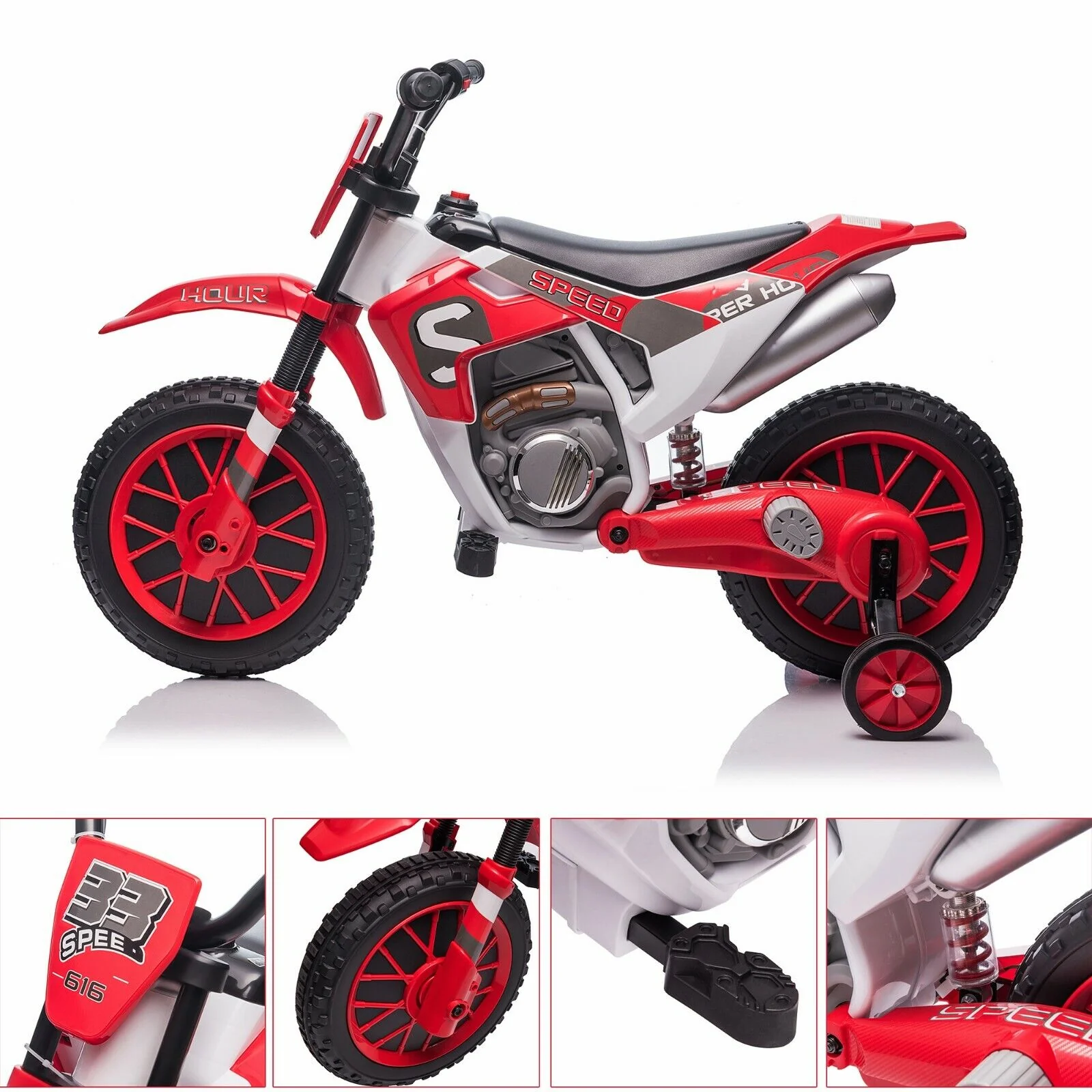 TOBBI 12V Electric Dirt Bike for Kids with Training Wheels - Realistic Motorbike Experience - Image 28