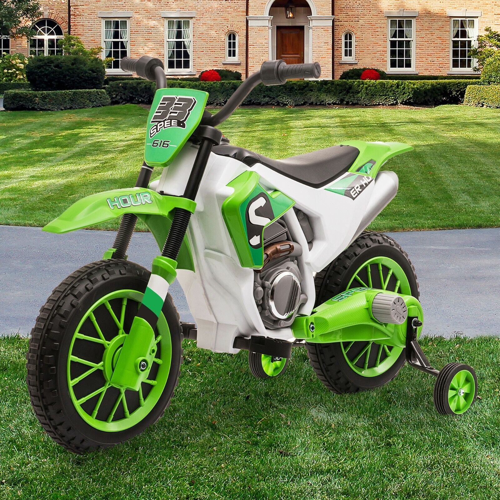 TOBBI 12V Electric Dirt Bike for Kids with Training Wheels - Realistic Motorbike Experience - Image 37