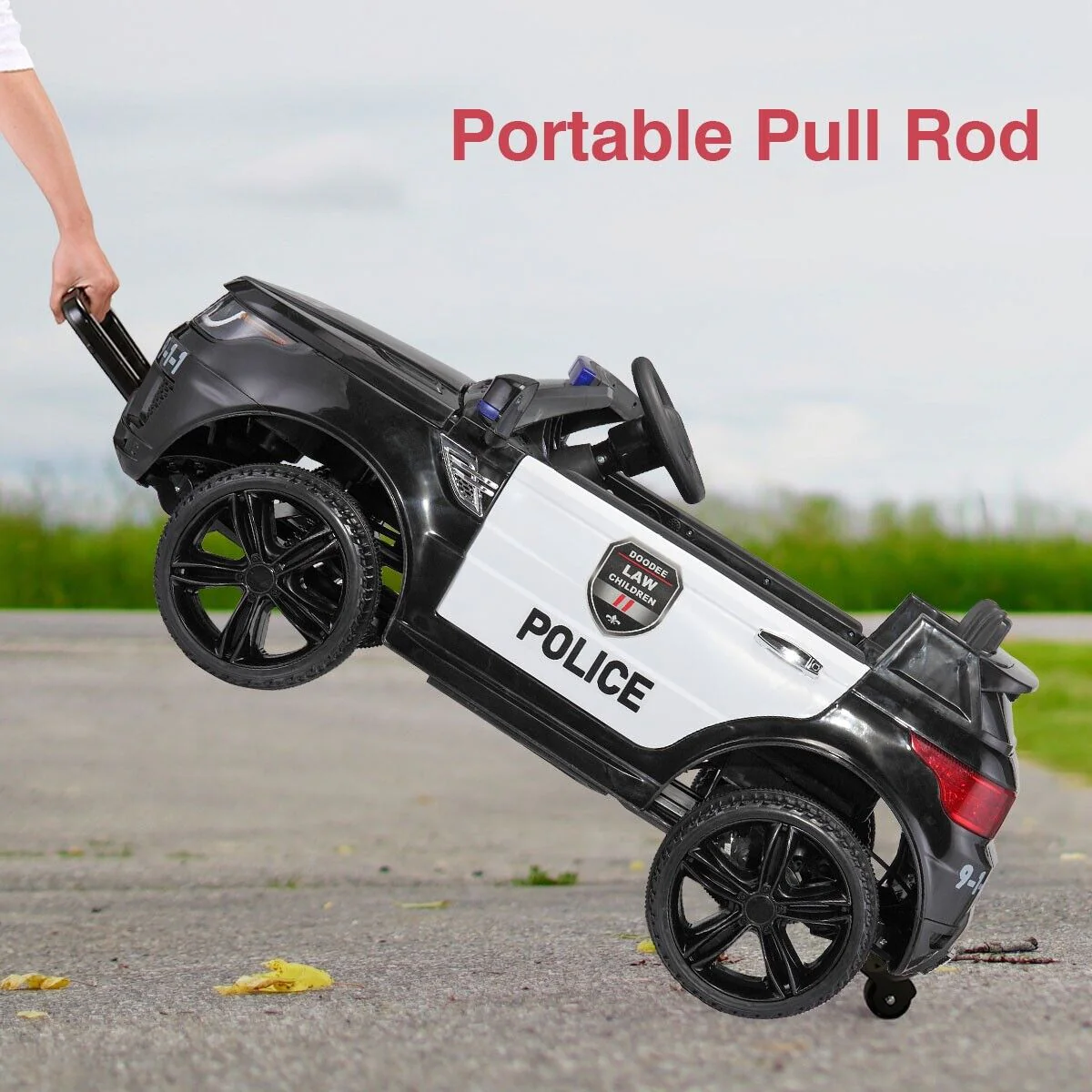TOBBI 12V Electric Kids Police Car with Remote Control and Real Megaphone - Image 11