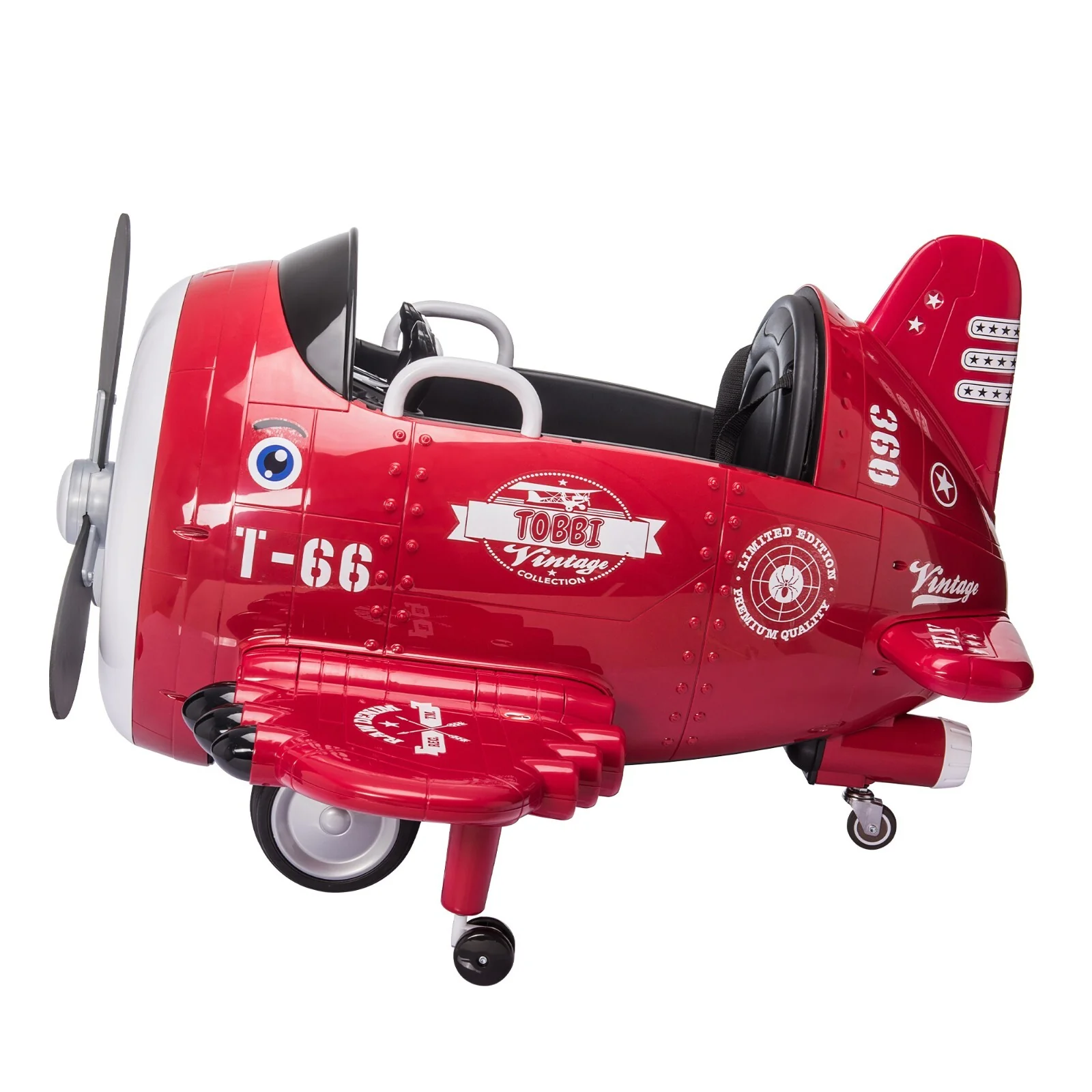 12V Electric Kids Ride-On Airplane Car with Joystick Control for Ages 3-6 - Image 2