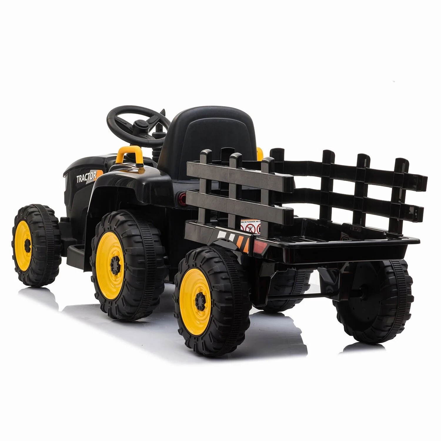 TOBBI 12V Electric Kids Ride On Tractor with Trailer and Lights - Image 3