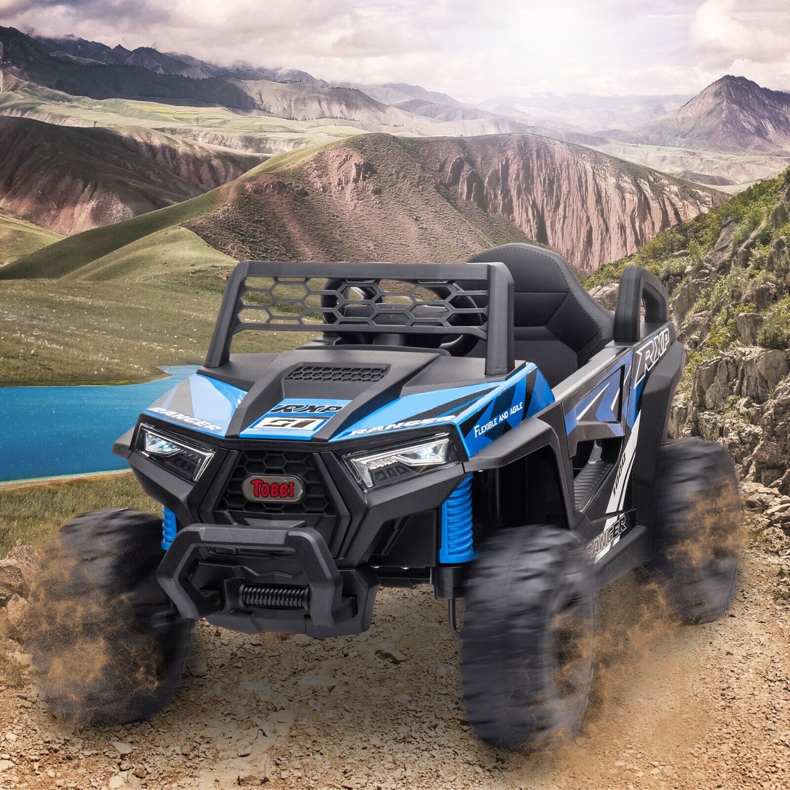 TOBBI 12V Electric Off-Road UTV for Kids - Battery Powered Ride-On Buggy - Image 12