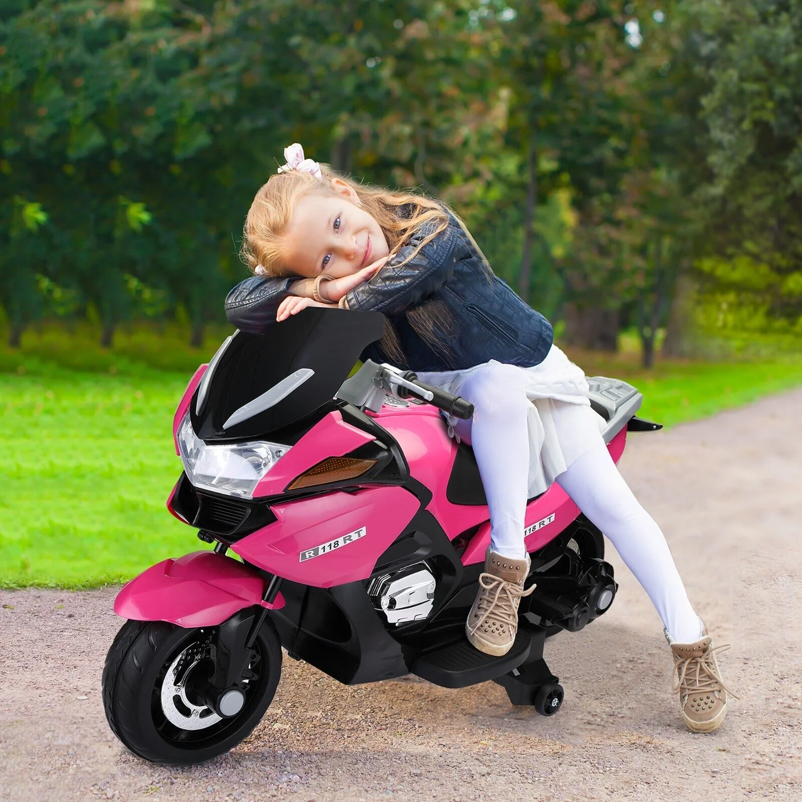 TOBBI 12V Electric Ride-On Motorcycle for Kids with Training Wheels - Image 12