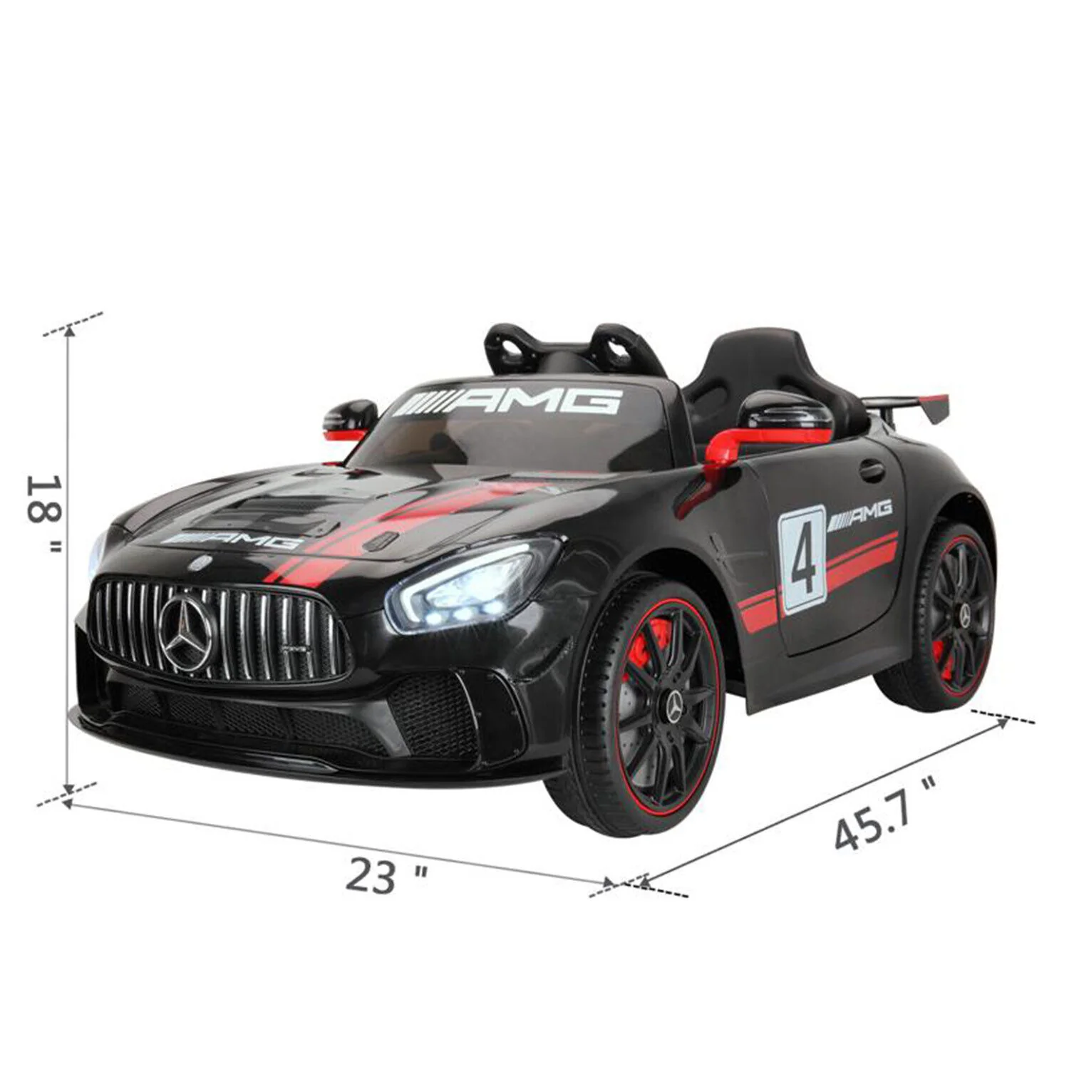 TOBBI 12V Kids Electric Mercedes-Benz Car Ride On Toy in Black - Image 3
