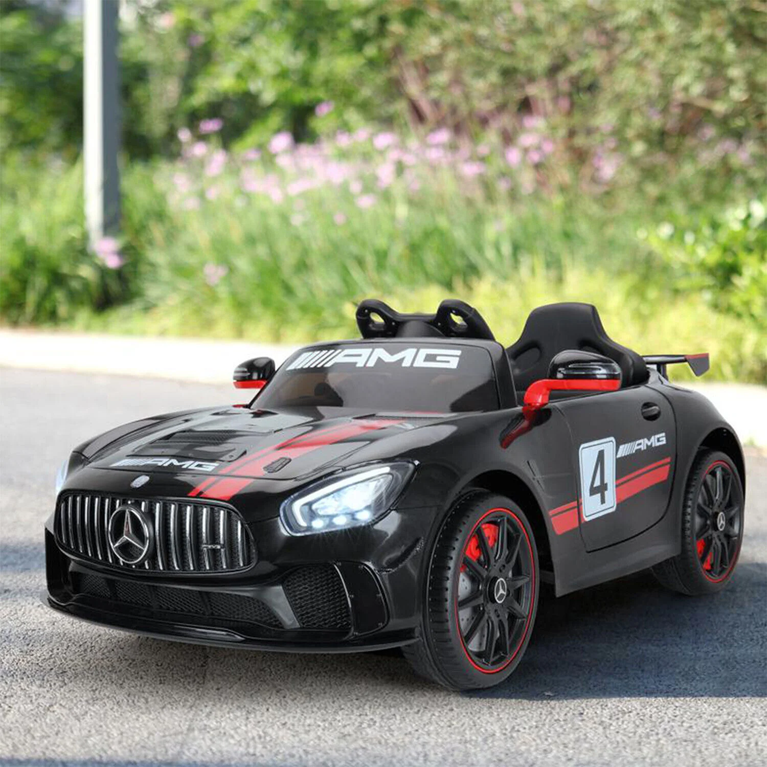 TOBBI 12V Kids Electric Mercedes-Benz Car Ride On Toy in Black - Image 9